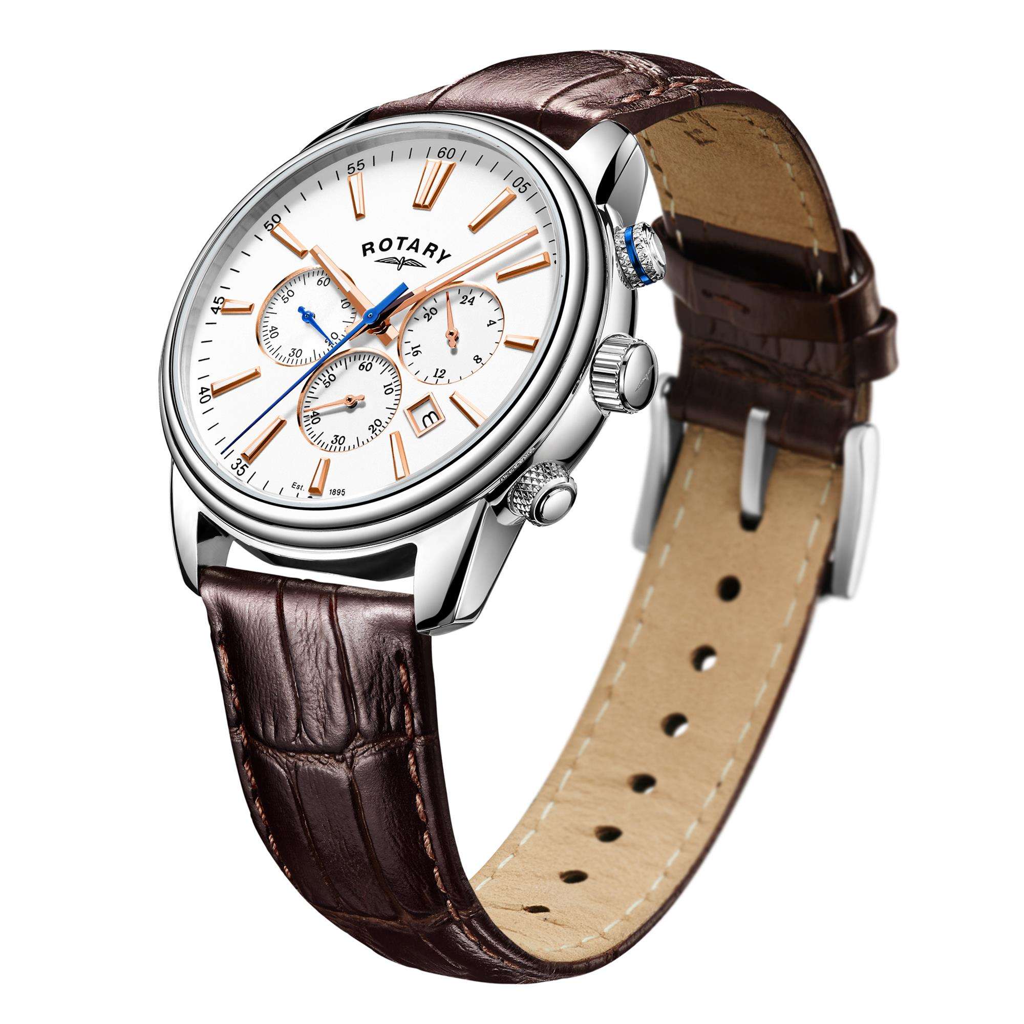 Rotary Monaco Stainless Steel Brown Men’s Chronograph Watch - WatchNation