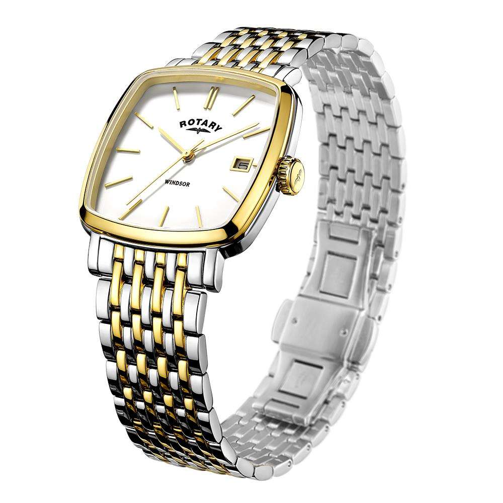 Rotary Windsor Two-Tone Men’s Cushion Watch - WatchNation