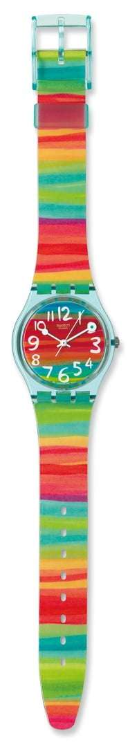 Swatch Colour the Sky Regenbogenstreifen Damenarmbanduhr GS124