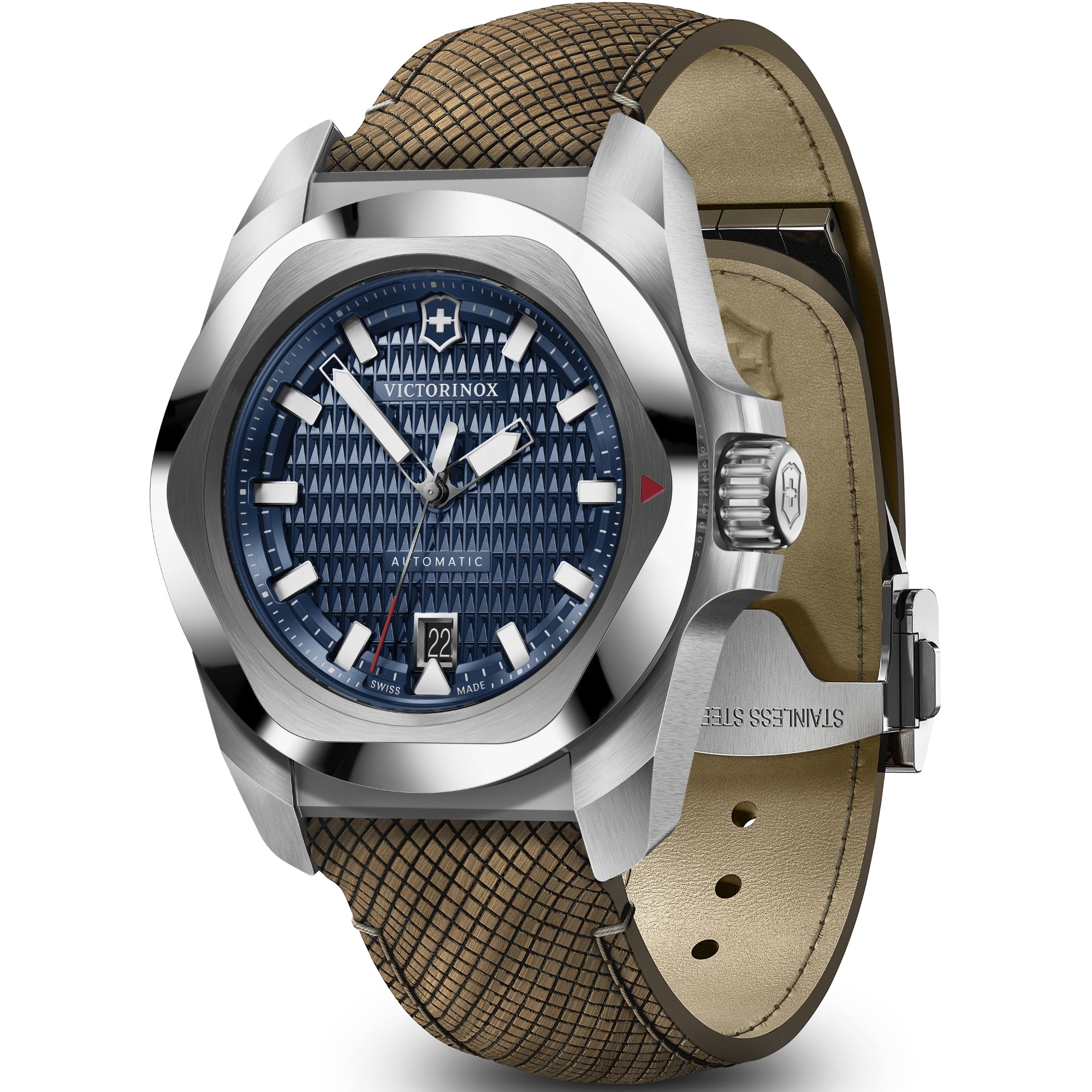 Victorinox 242018.1 blue textured Swiss Army Knife-pattern dial with date close-up