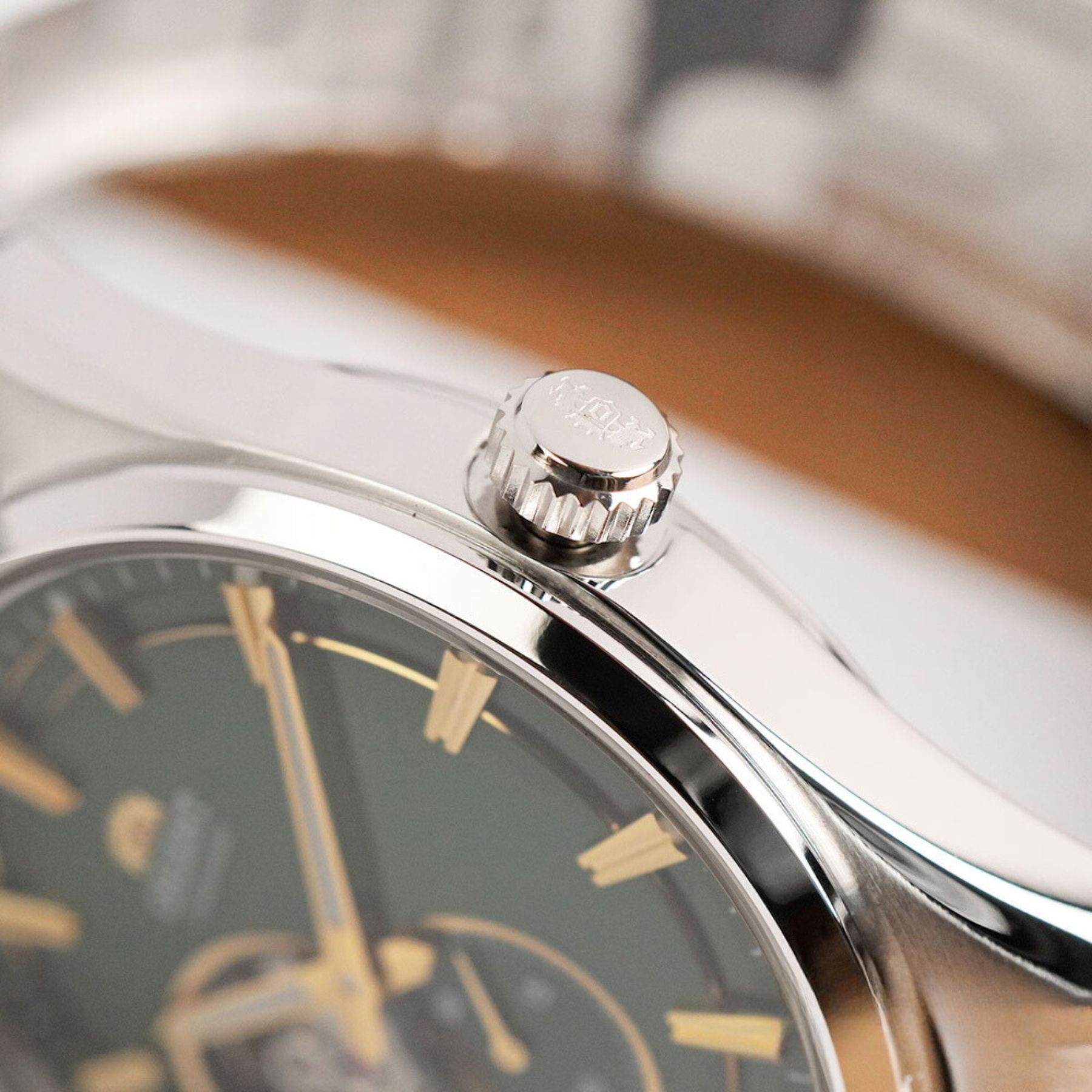 Orient Stretto 41mm Semi Skeleton Green Dial Steel Mens Automatic Watch RA-AR0008E30B