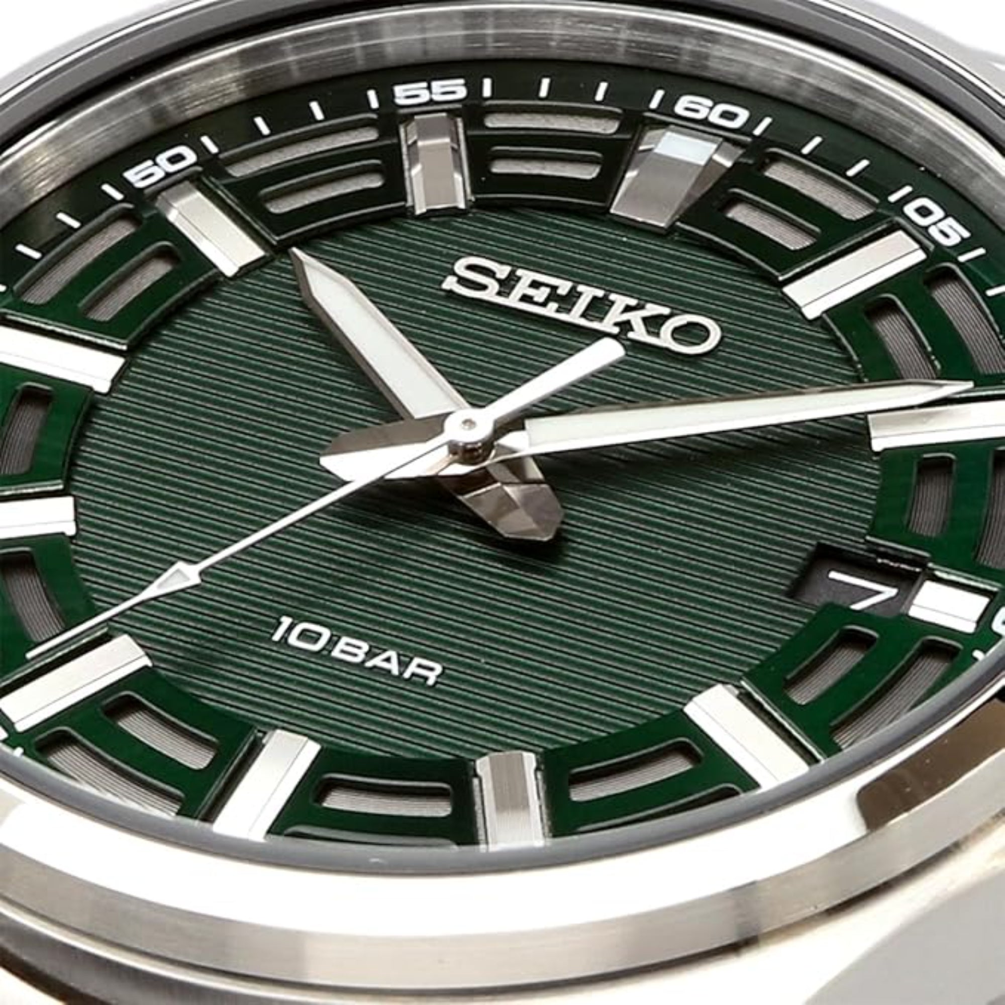 Seiko Conceptual Quartz Green Dial Steel Strap Men's Watch SUR503P1 - WatchNation