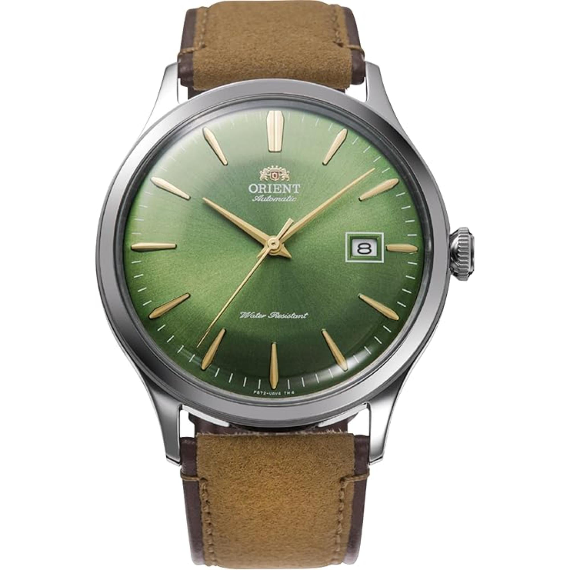 Orient Bambino 42 mm Grünes Zifferblatt Leder Herren Automatik Uhr RA-AC0P01E10B