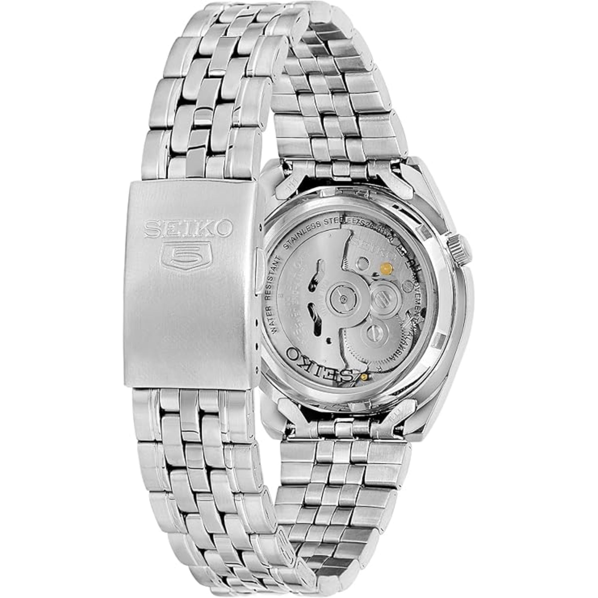 Seiko 5 Automatic Black Dial Steel Strap Men's Watch SNK375K1