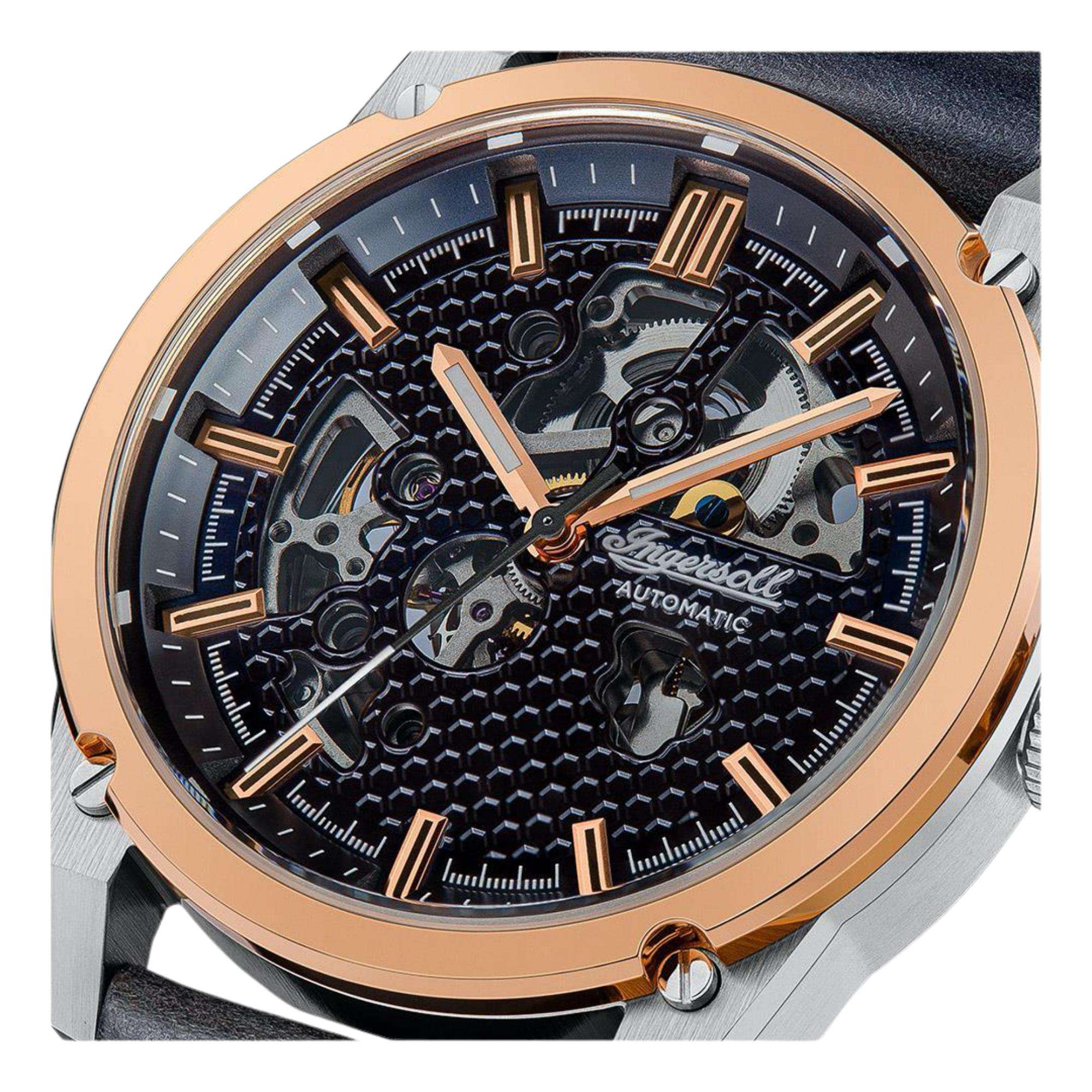 Ingersoll ‘The Carroll’ Blaue Zifferblatt Lederarmband Herren Uhr I11602