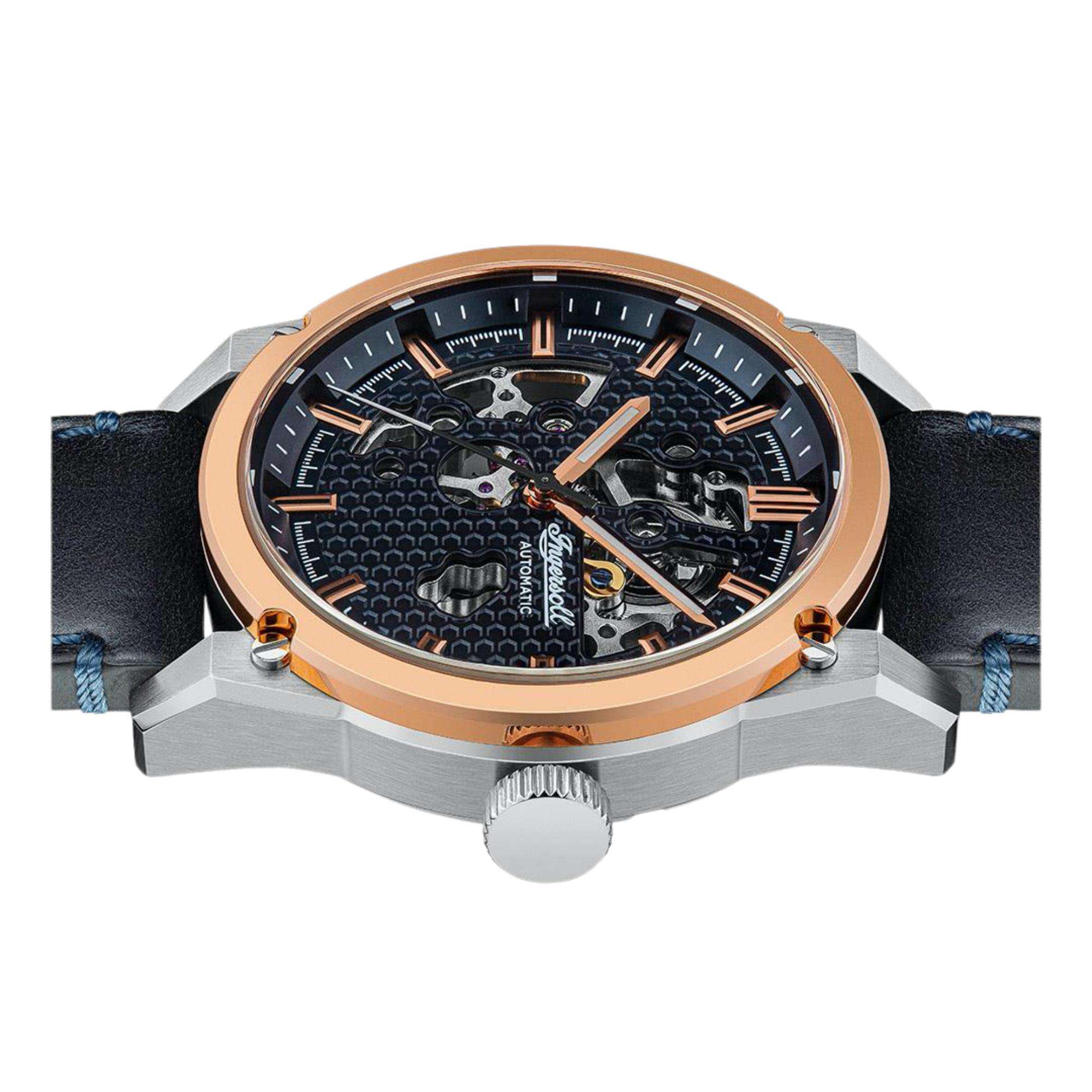 Ingersoll ‘The Carroll’ Blaue Zifferblatt Lederarmband Herren Uhr I11602