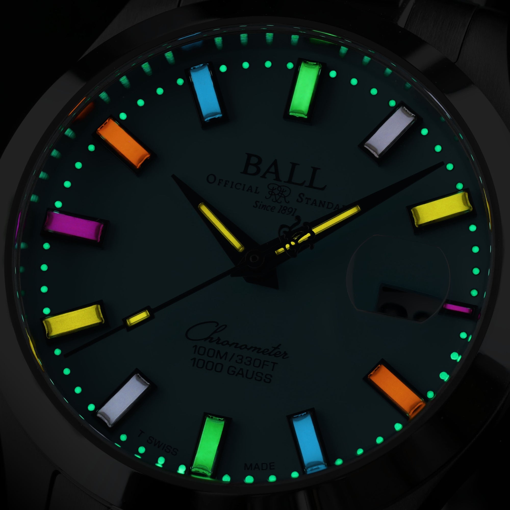 BALL Engineer III Marvelight 40mm Chronometer Turquoise Dial Steel Strap Mens Automatic Watch NM9026c-S44C-TQR