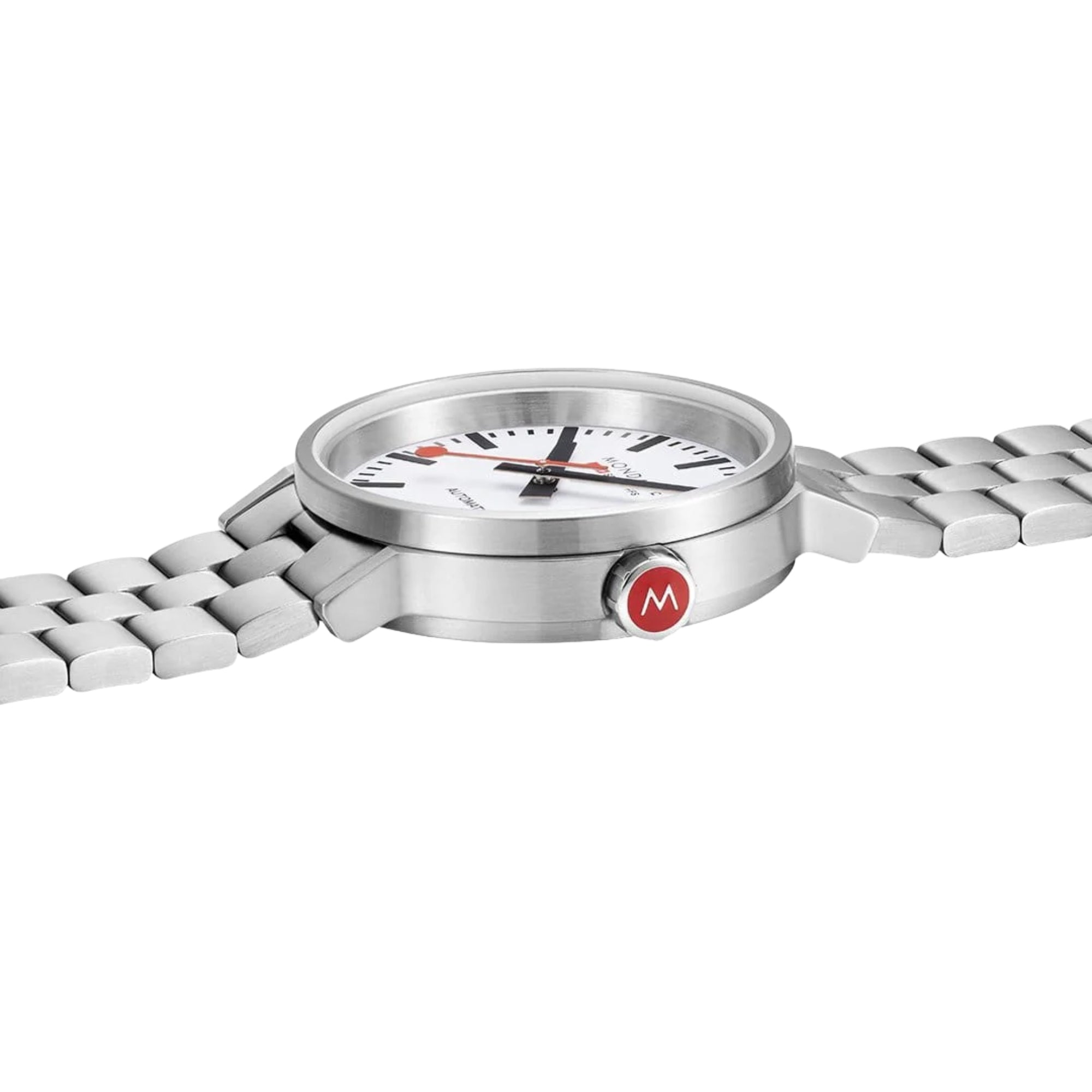 Mondaine Backlight 41mm White Dial Steel Mens Automatic Watch MST.4161B.SJ