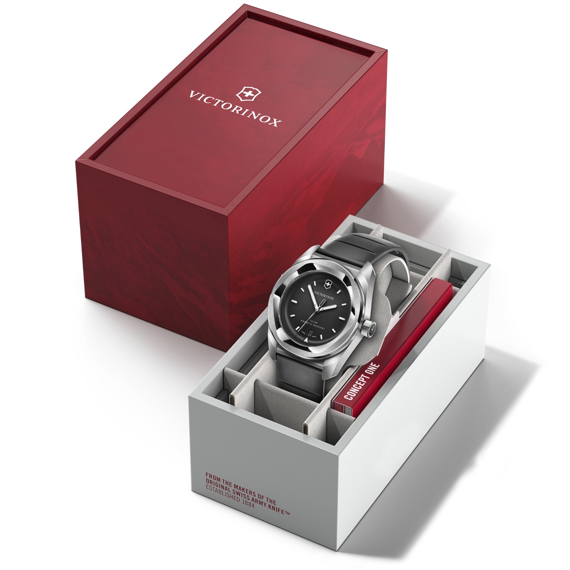 Victorinox Concept One 242054 watch displayed in premium red and white gift box packaging