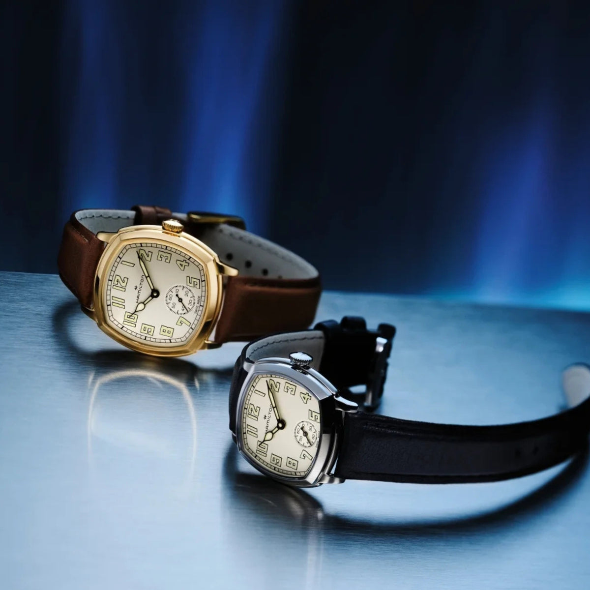 Hamilton American Classic Cushion 30mm Beige Dial Leather Manual-Wind Watch H36109720