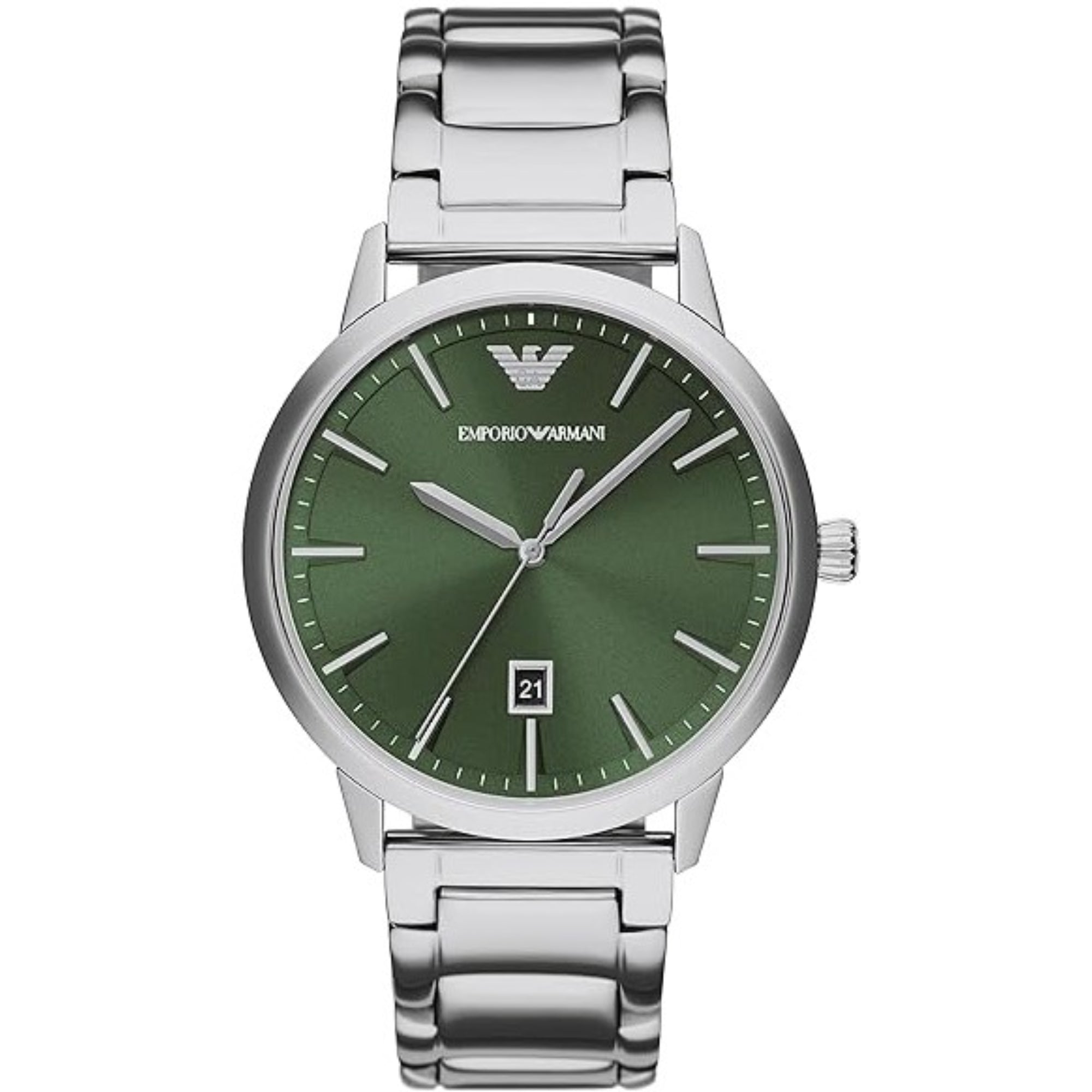 Emporio Armani Ruggero 43mm Green Dial Steel Mens Quartz Watch AR11575