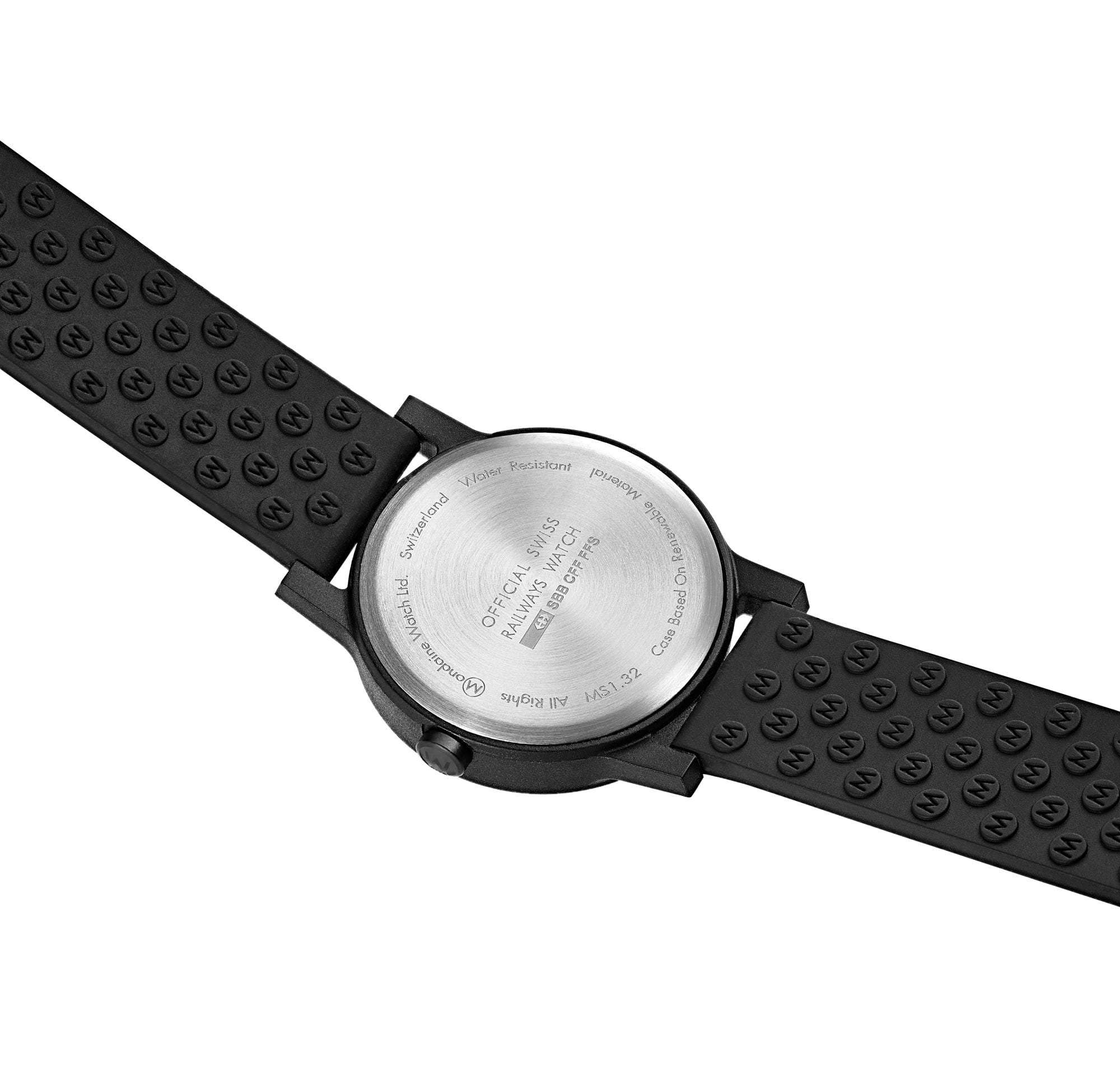 Mondaine Essence Black Dial Rubber Strap Ladies Watch MS1.32120.RB