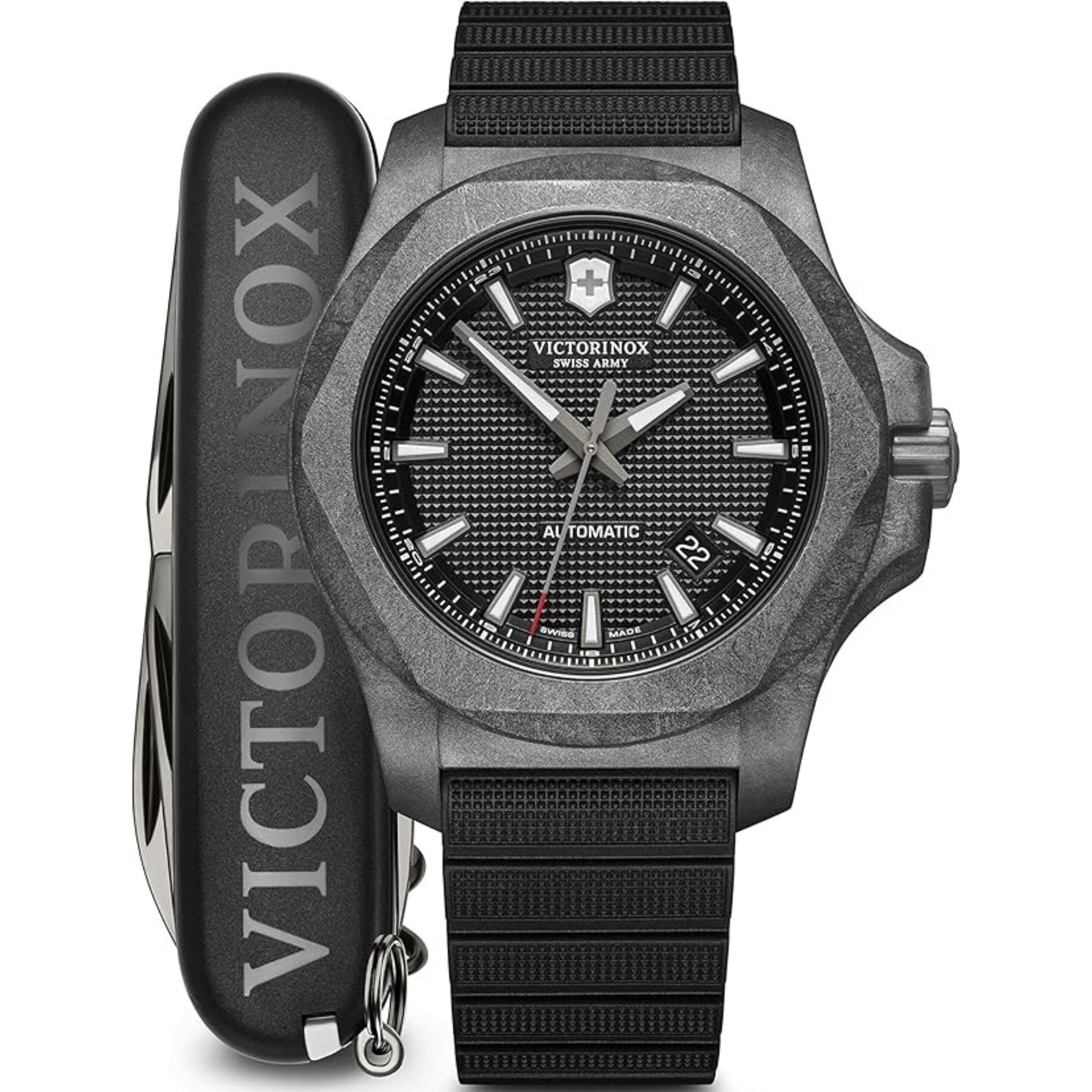 Victorinox Swiss Army I.N.O.X Carbon Mechanical Black With Protective Bumper Quartz Men's Watch 241866.1