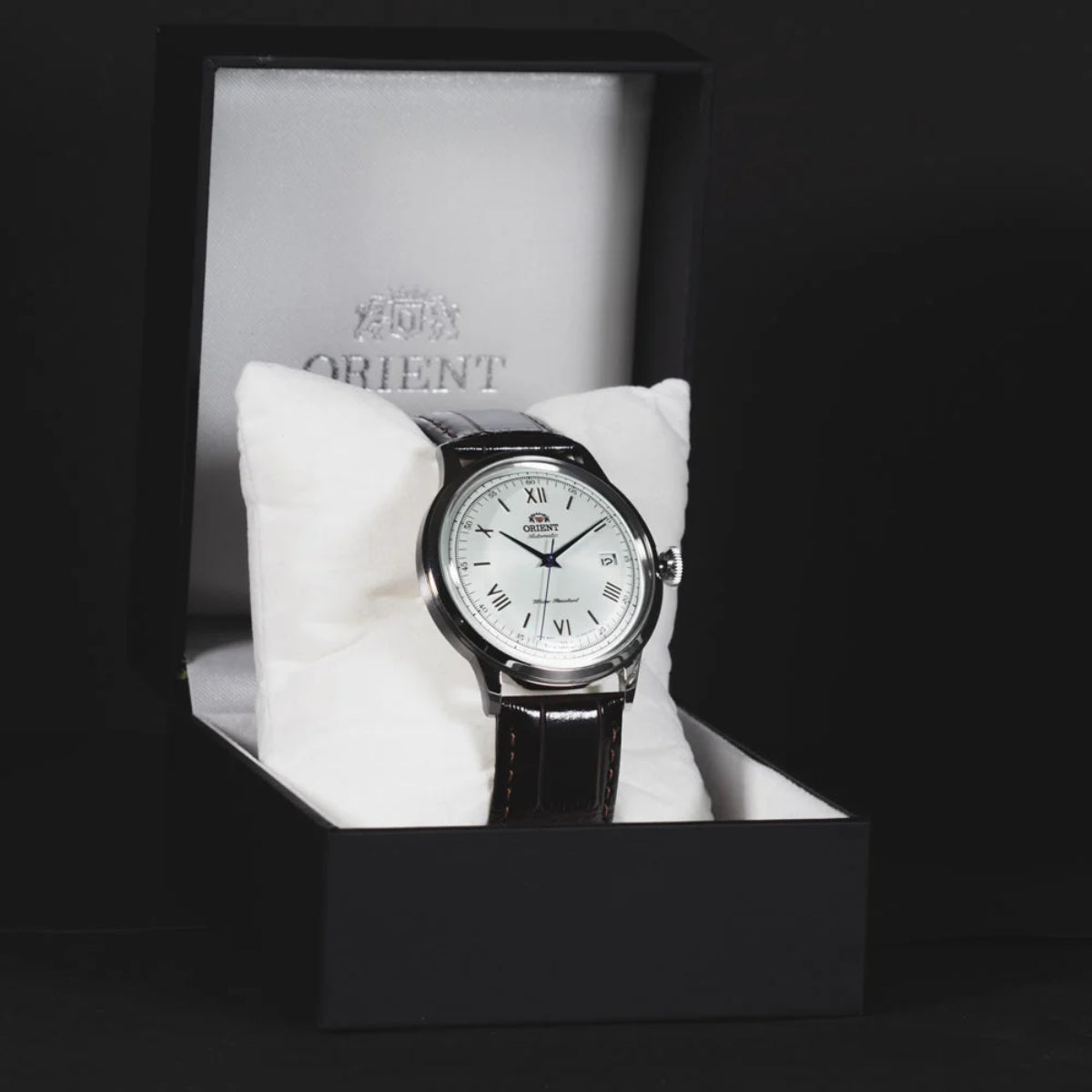 Orient Bambino 40.5mm White Dial Leather Mens Automatic Watch TAC00009W0