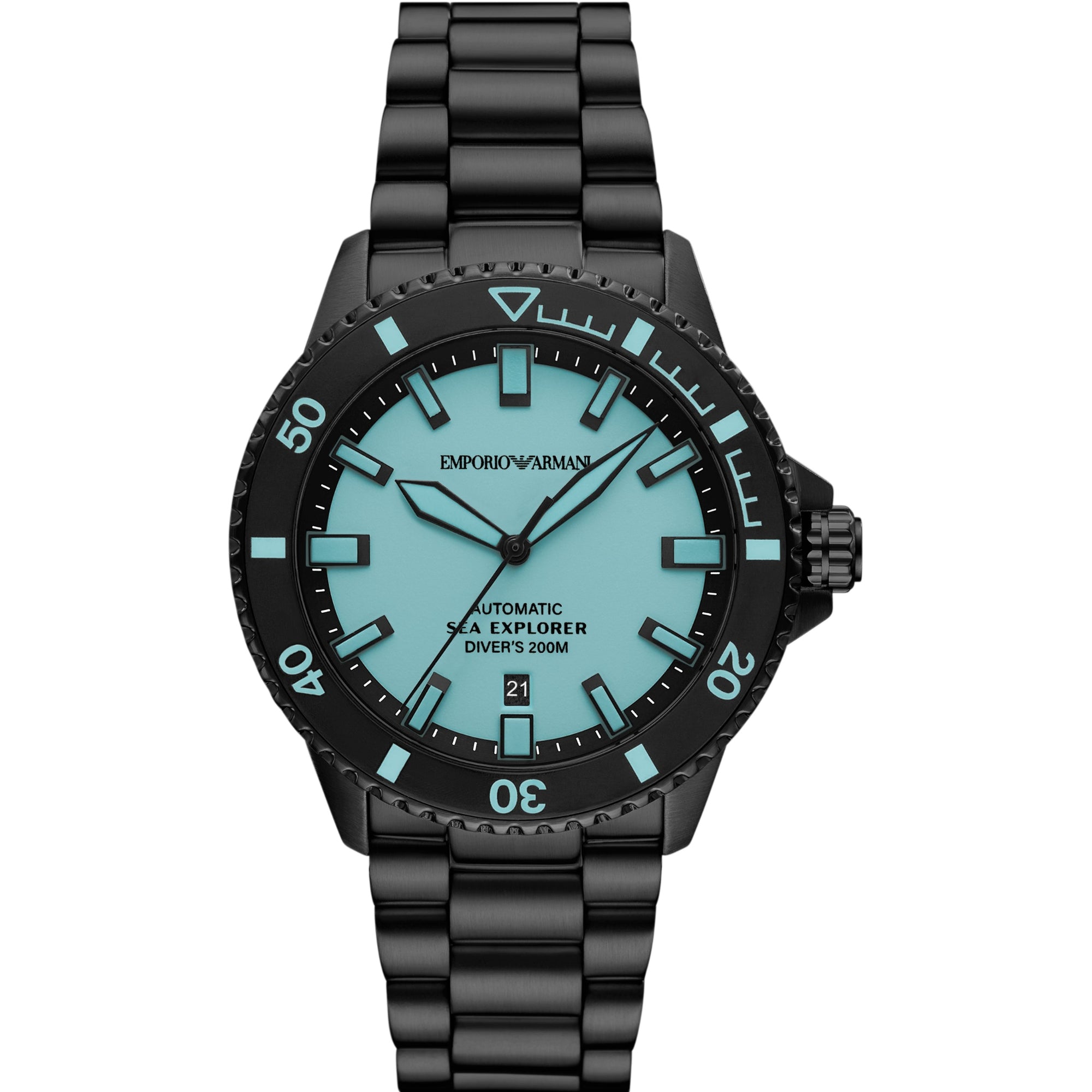 Emporio Armani Sea Explorer 42.5mm Blue Dial Steel Mens Automatic Watch AR60084