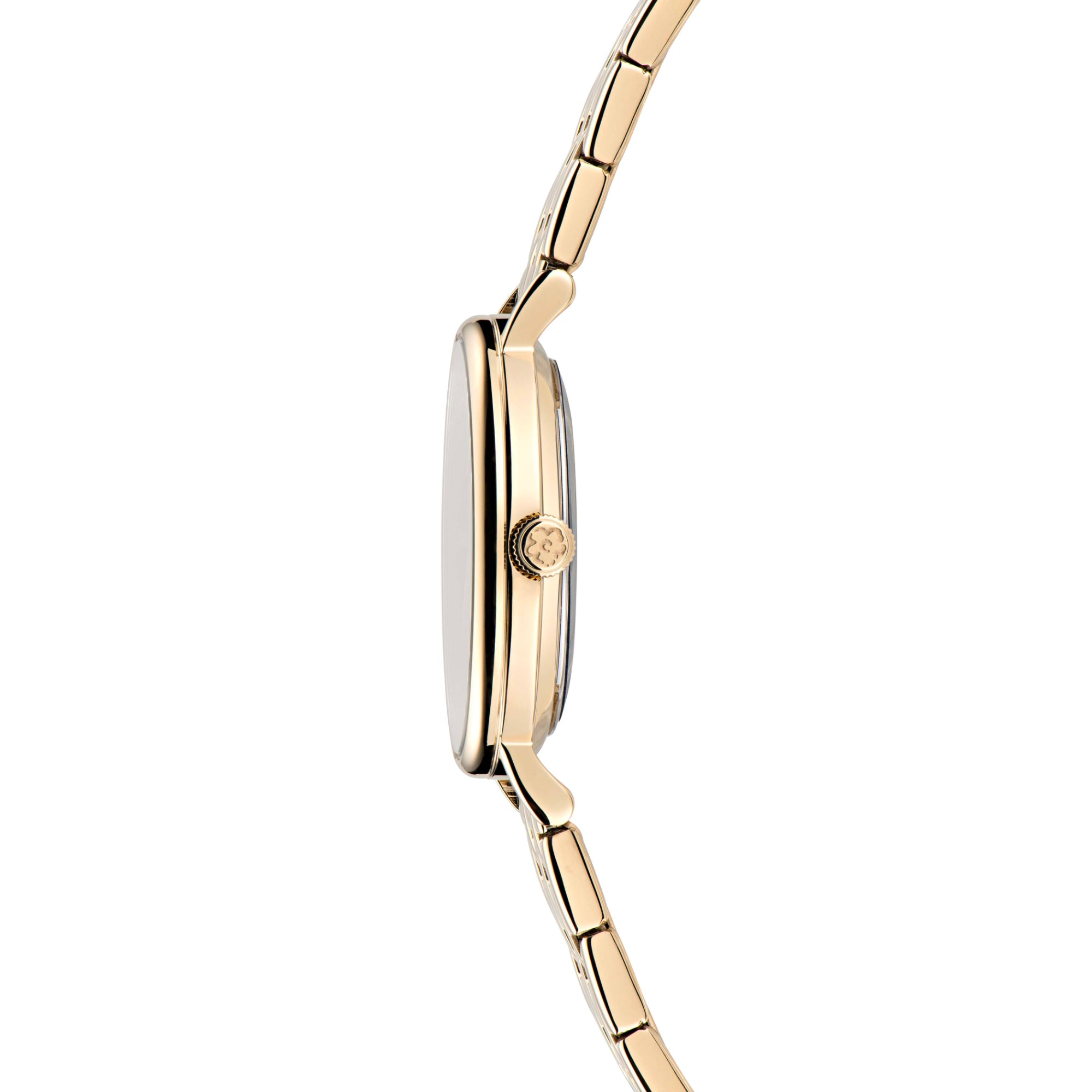 Ted Baker Damen Multifunktion Goldfarbene Edelstahl Silbernes Zifferblatt Uhr BKPPHF309