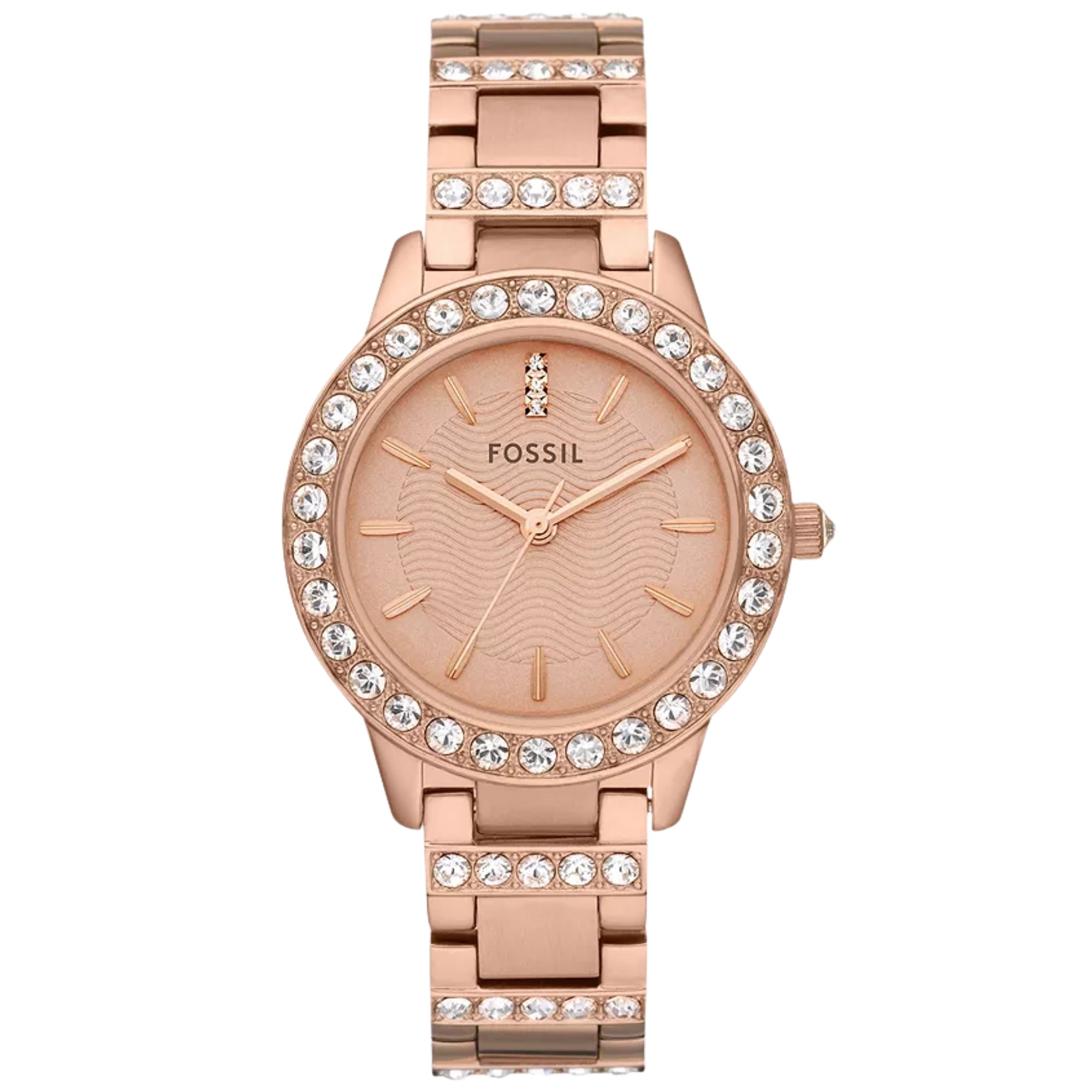 Fossil Jesse Rose 34mm Roségoldenes Zifferblatt Stahl Damen Quarz Uhr ES3020
