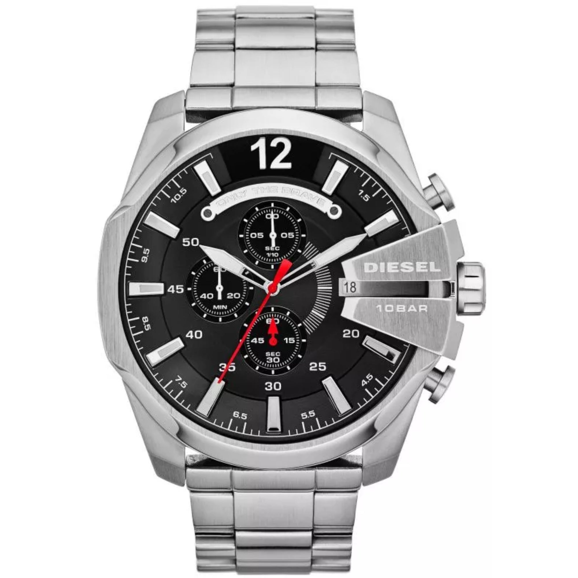 Diesel Mega Chief Black Dial Steel Strap Men's Watch DZ4308
