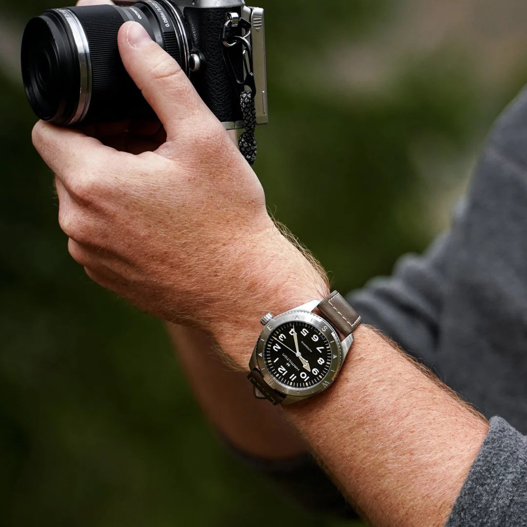 Hamilton Khaki Field 37mm Expedition Black Dial Leather Automatic Watch H70225830