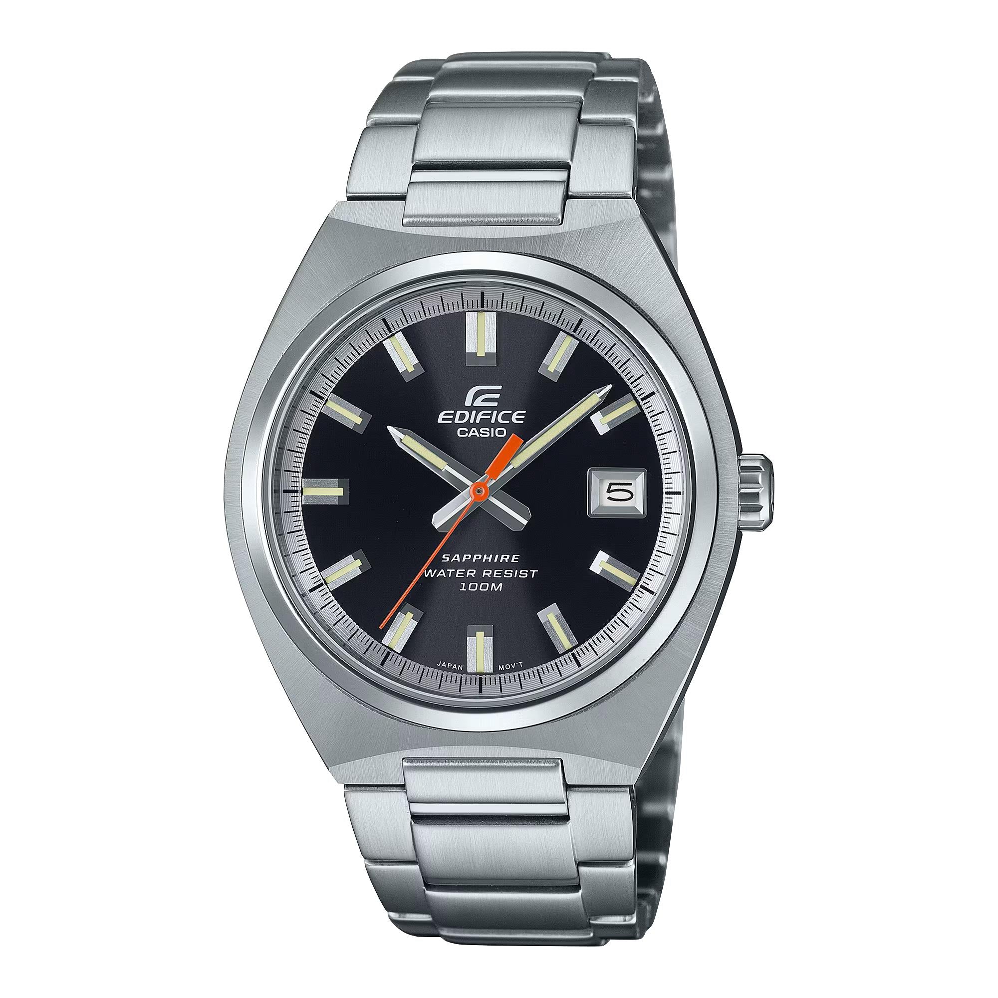 Casio Edifice Quartz Black Dial Steel Strap Men's Watch EFB-109D-1AVEF