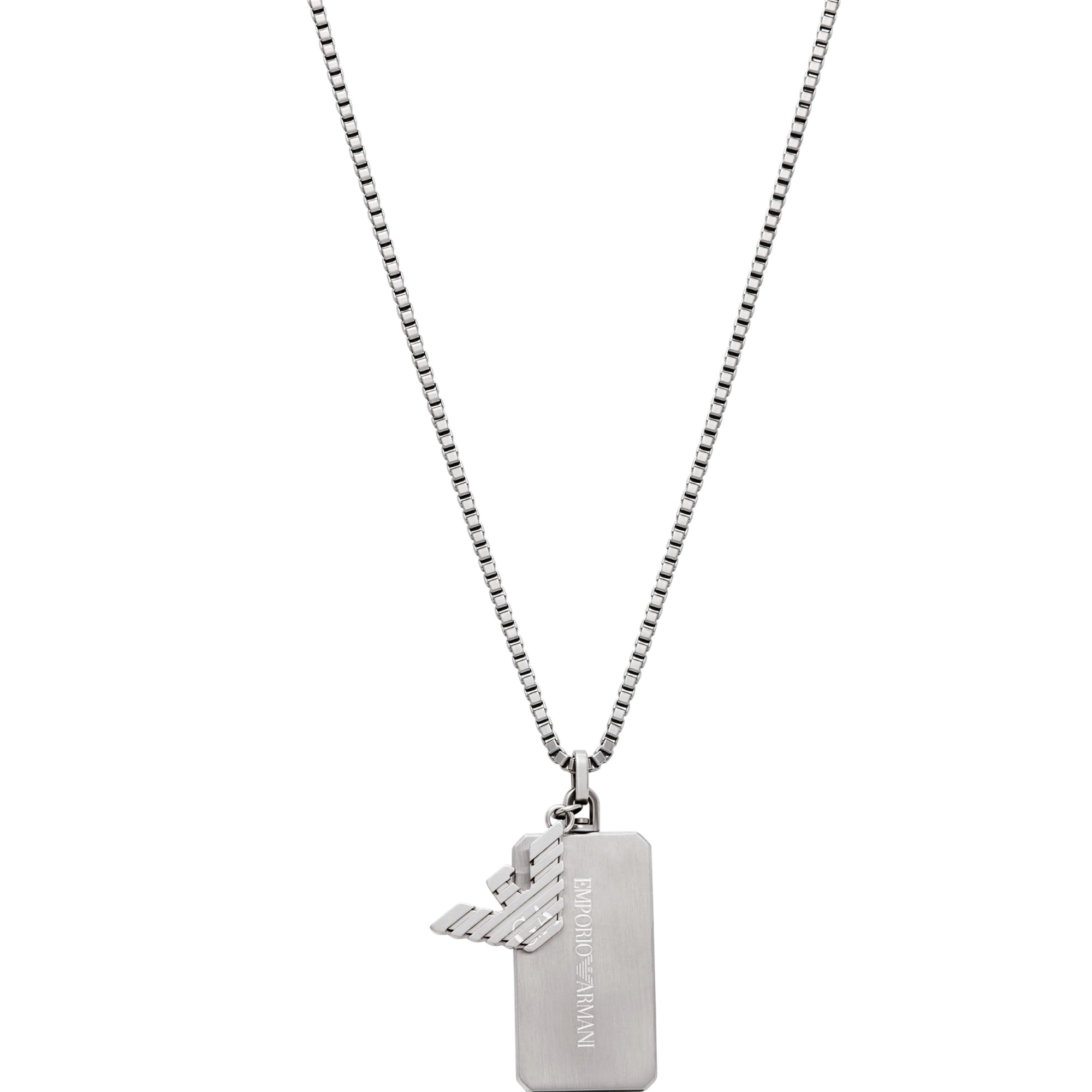 Emporio Armani Edelstahl Dog Tag Herren Halskette EGS3167040