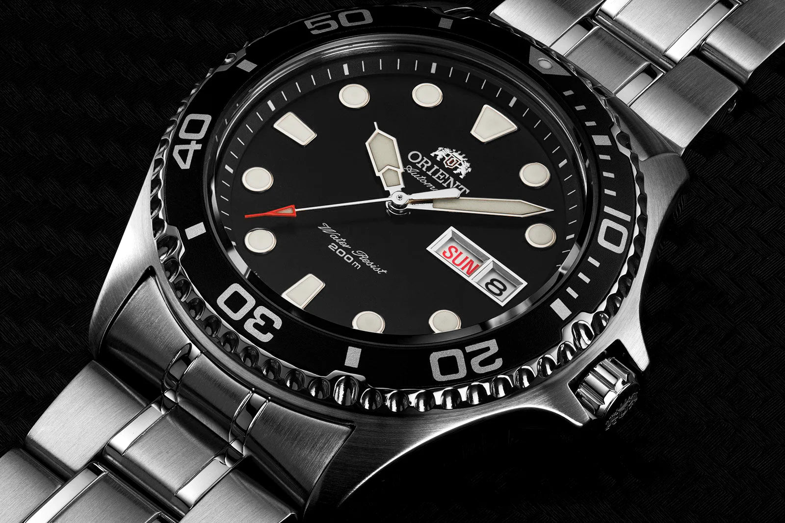 Orient Mako 41.5mm Black Dial Steel Mens Automatic Watch FAA02004B9