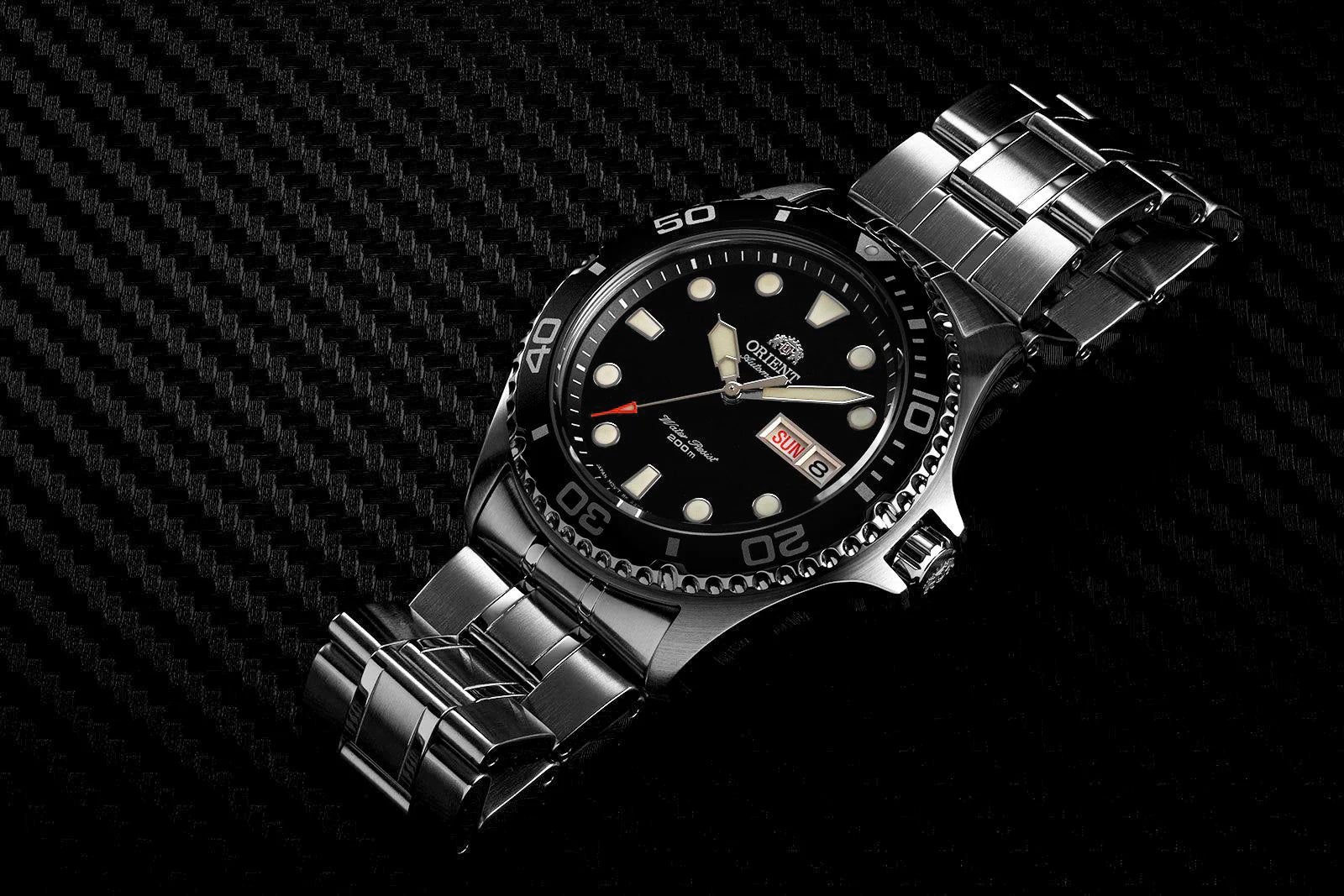 Orient Mako 41.5mm Black Dial Steel Mens Automatic Watch FAA02004B9