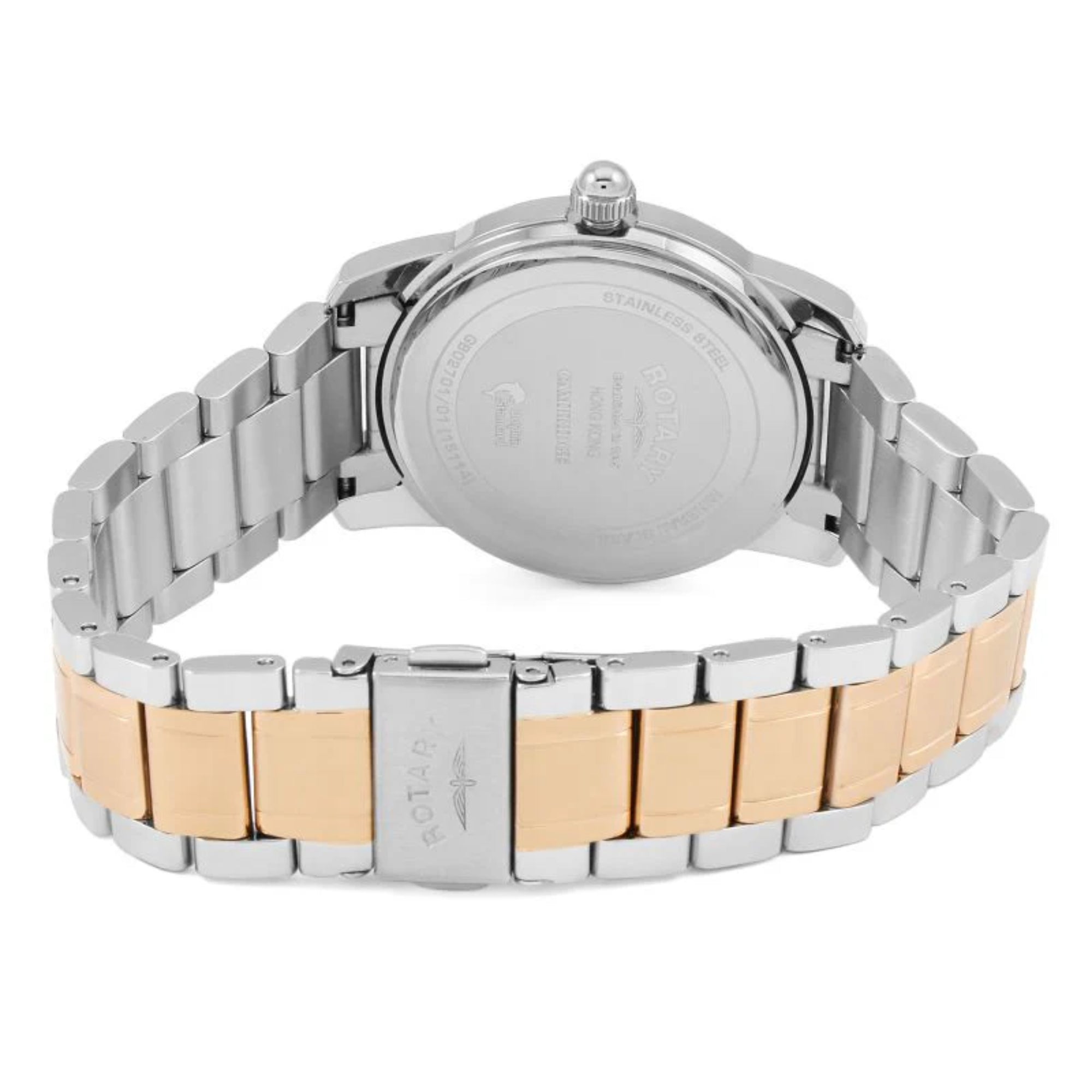Rotary Cambridge Zwei-Ton-Armband Roségold Edelstahl Gehäuse Herren Uhr GB02701/01
