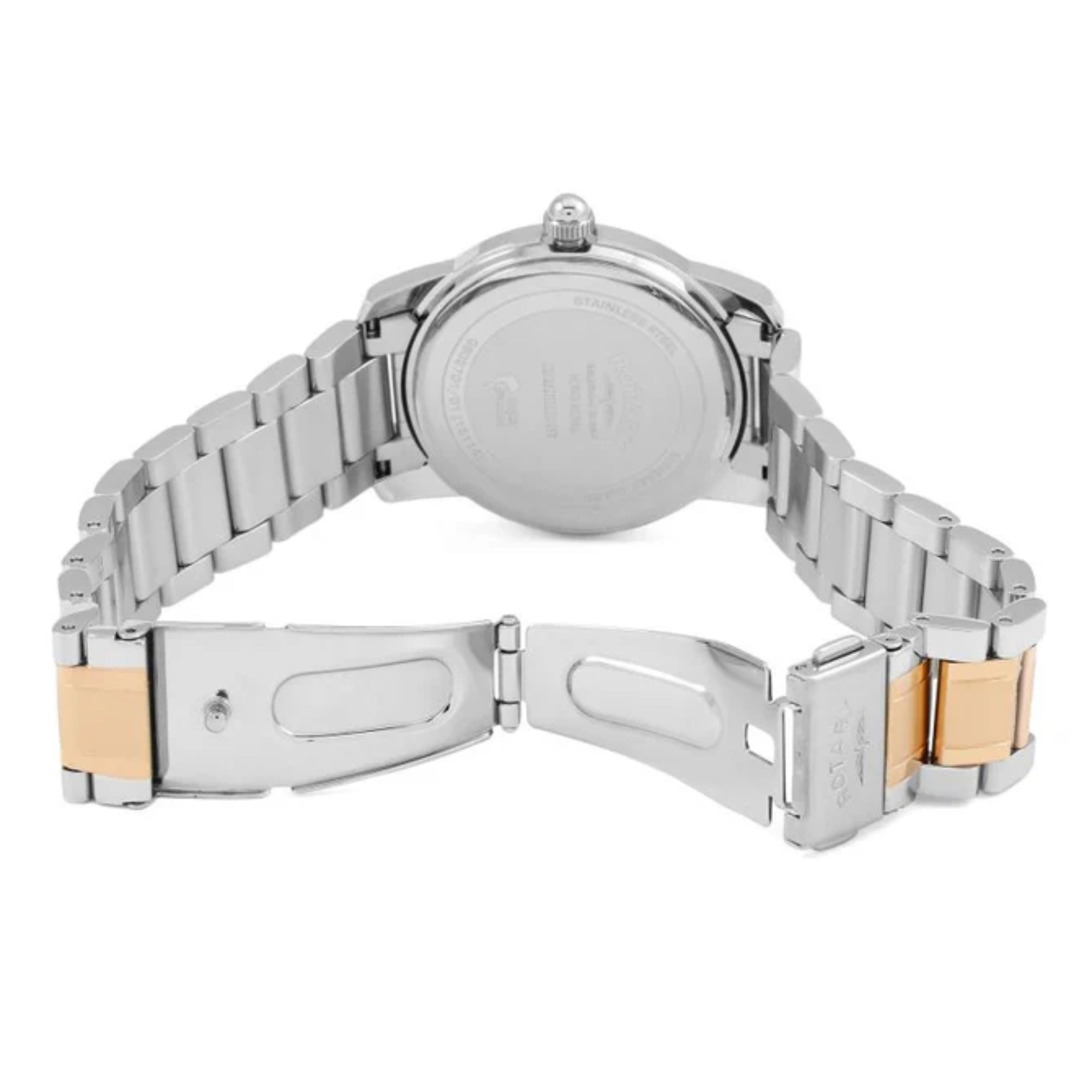Rotary Cambridge Zwei-Ton-Armband Roségold Edelstahl Gehäuse Herren Uhr GB02701/01