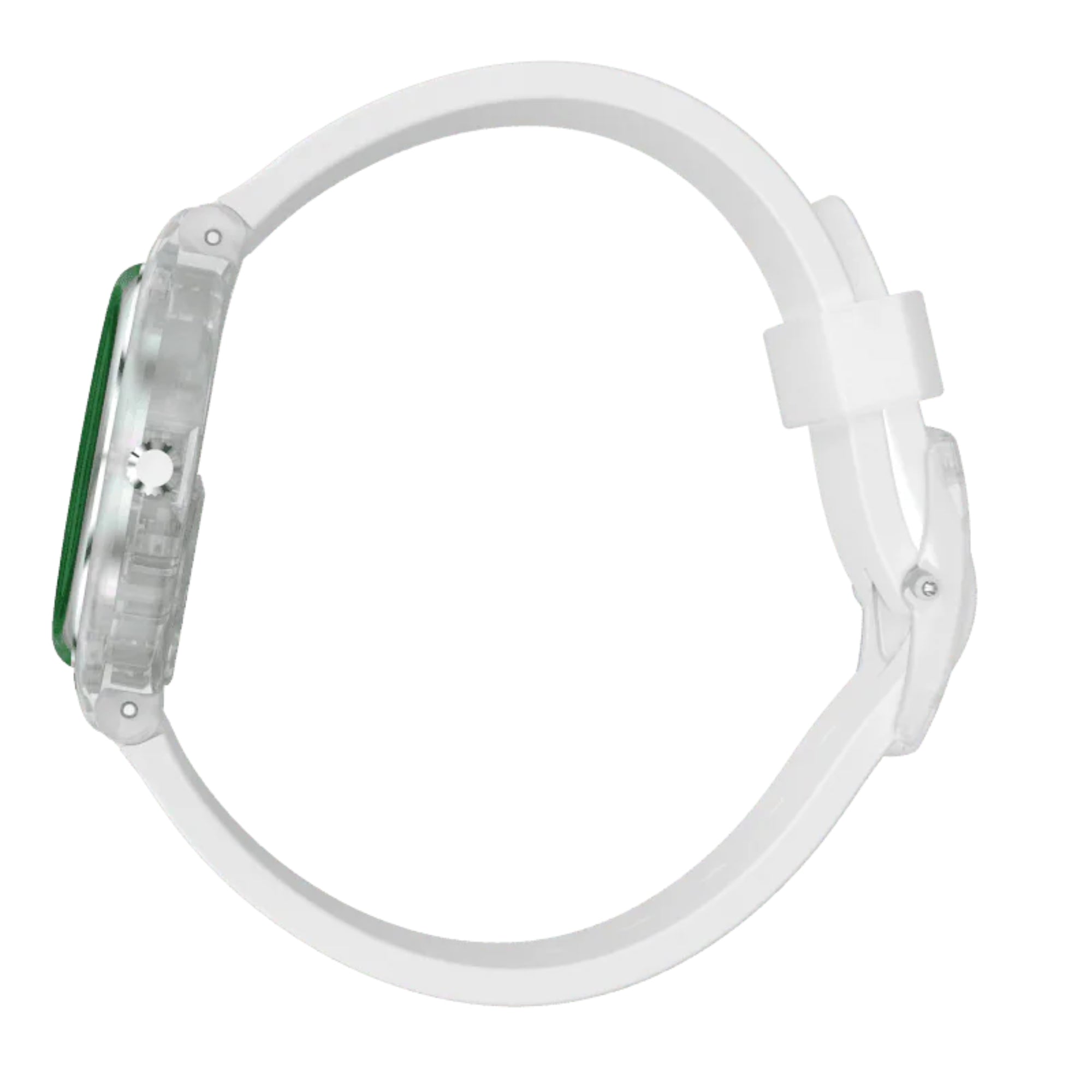 Swatch Ultrarose Weißes Zifferblatt Silikonarmband Uhr GE714