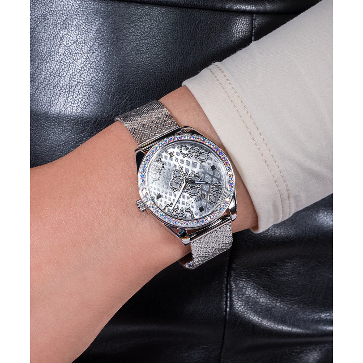 GUESS Quartz Analog Silver Dial Steel Strap Watch GW0748L1