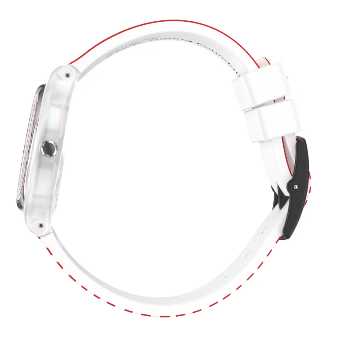 Swatch Originals 34mm White Dial Silicone Quartz Watch GZ352