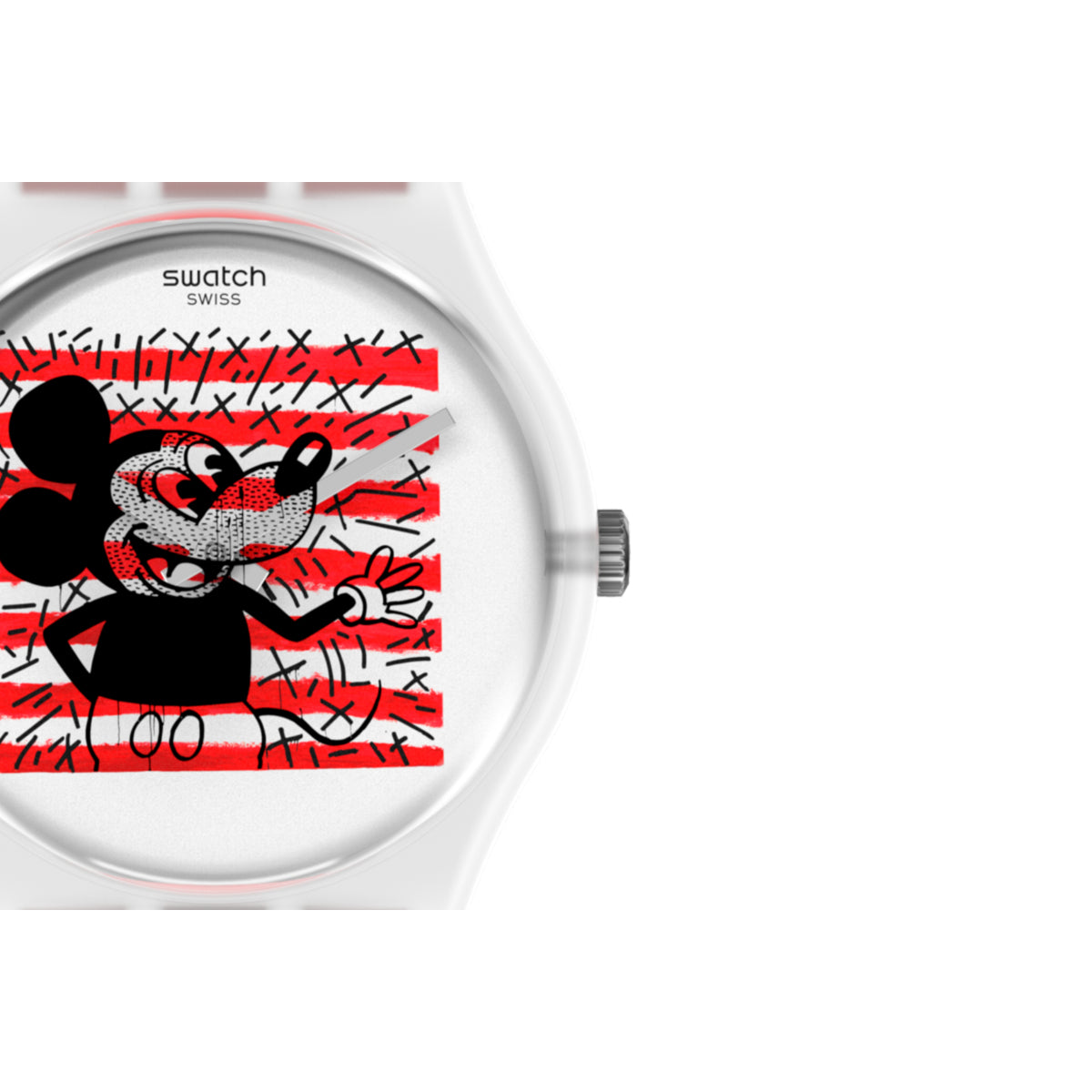 Swatch Originals 34mm White Dial Silicone Quartz Watch GZ352