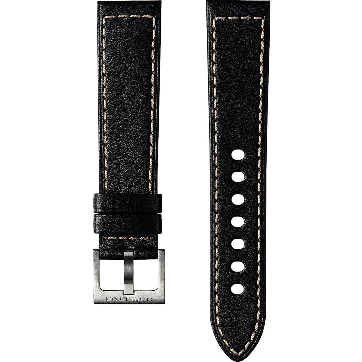 Cinturino per orologio Hamilton Khaki Field in pelle nera H690704110