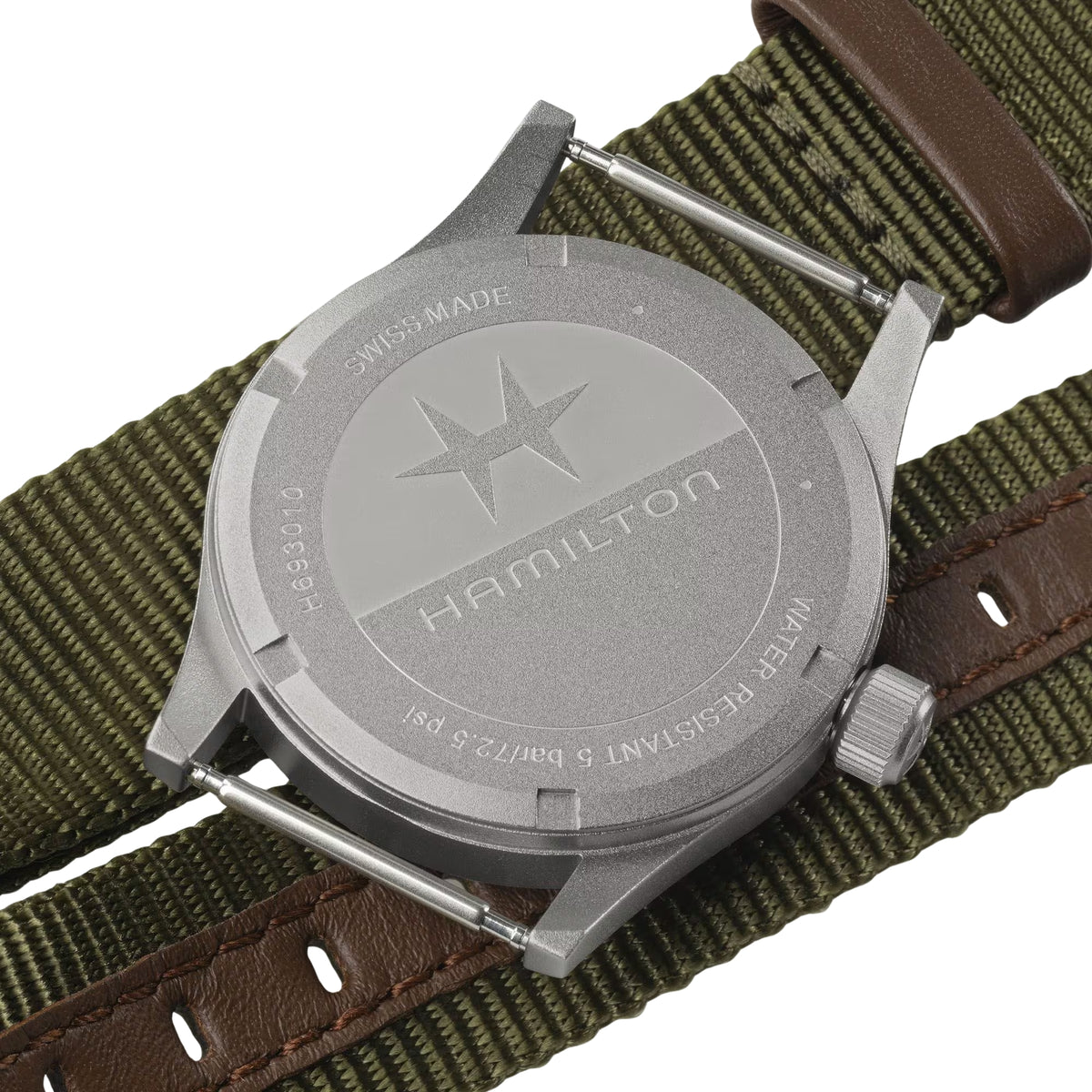 Hamilton Khaki Field H69301910 case-back profile