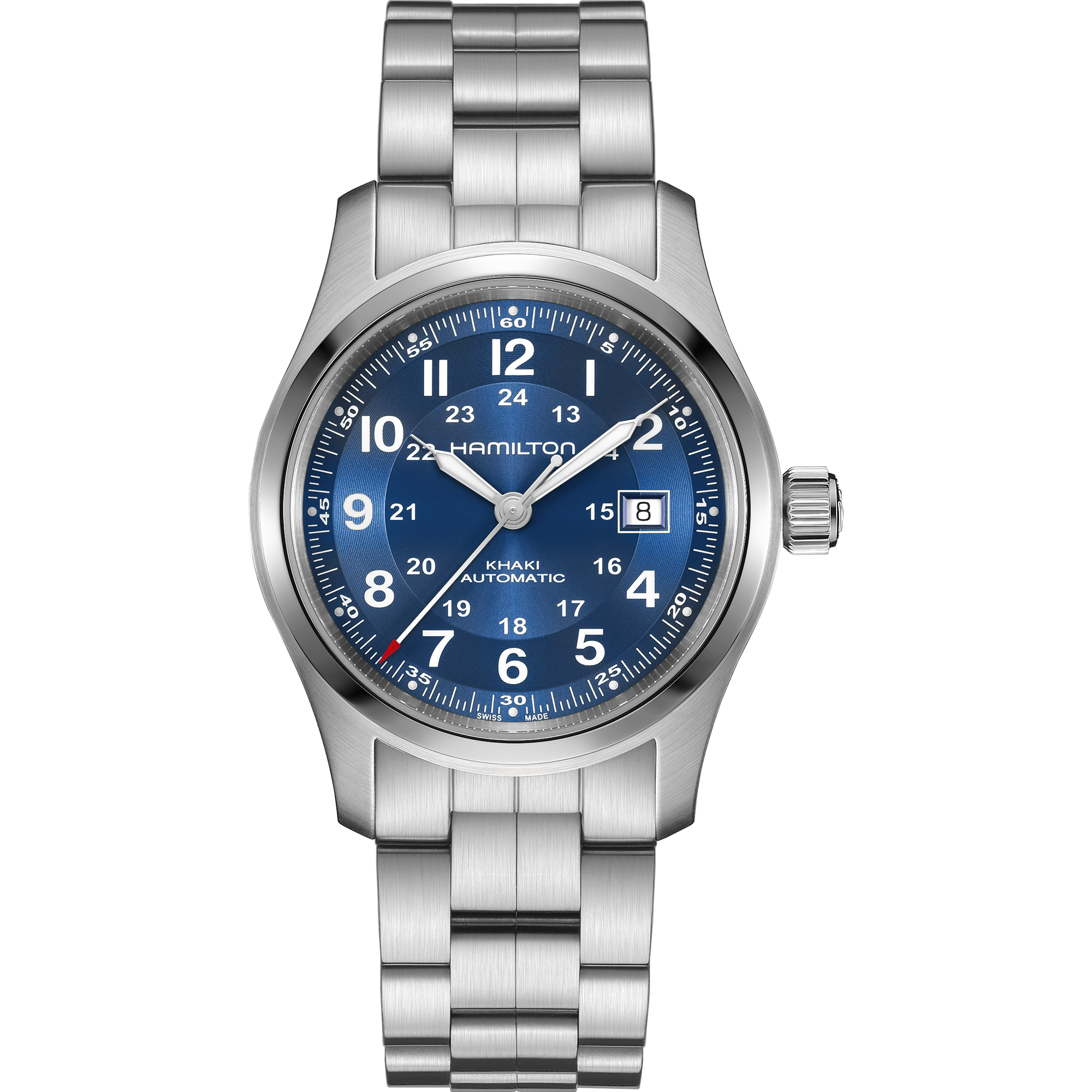 Hamilton Khaki Field 42mm Blue Dial Steel automatic watch H70605140 front view