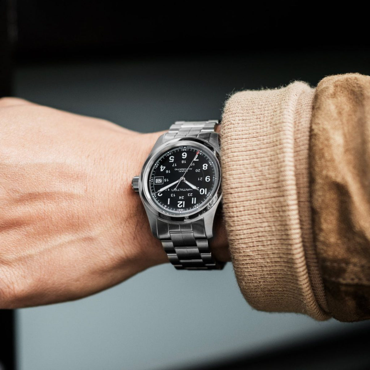Hamilton Khaki Field 38mm Schwarzes Zifferblatt Stahl Herren Automatik Uhr H70455133
