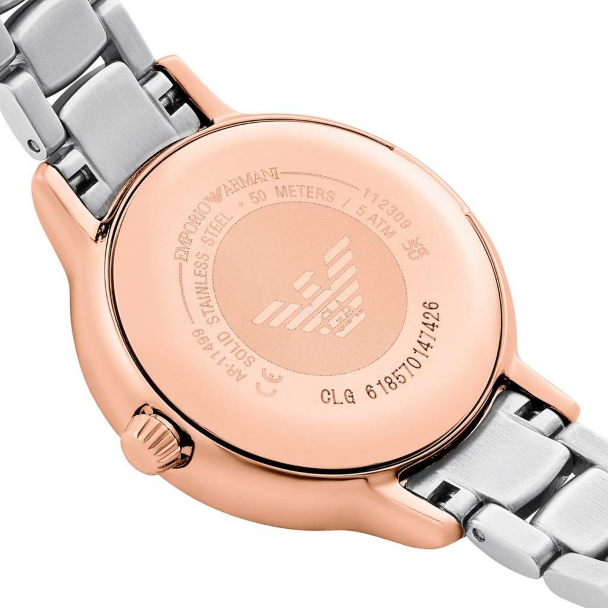 Emporio Armani Cleo 32mm White Mother of Pearl Dial Steel Ladies Quartz Watch AR11499