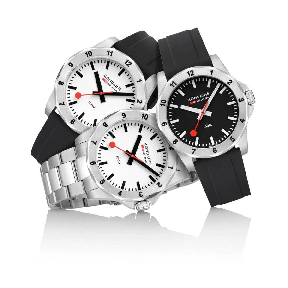 Mondaine Numeri 42mm White Dial Silicone Mens Quartz Watch MSN.4211B.RB