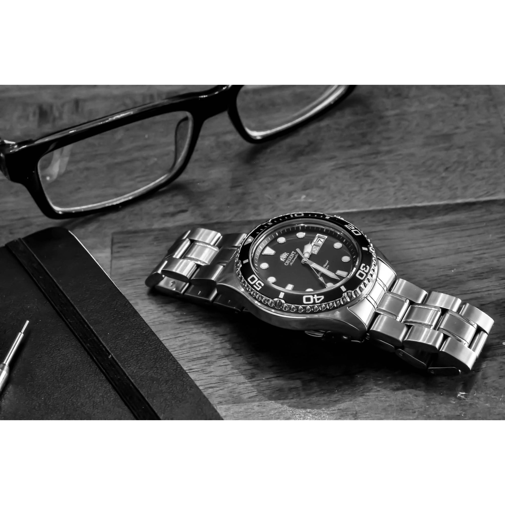 Orient Mako 41.5mm Black Dial Steel Mens Automatic Watch TAA02004B9