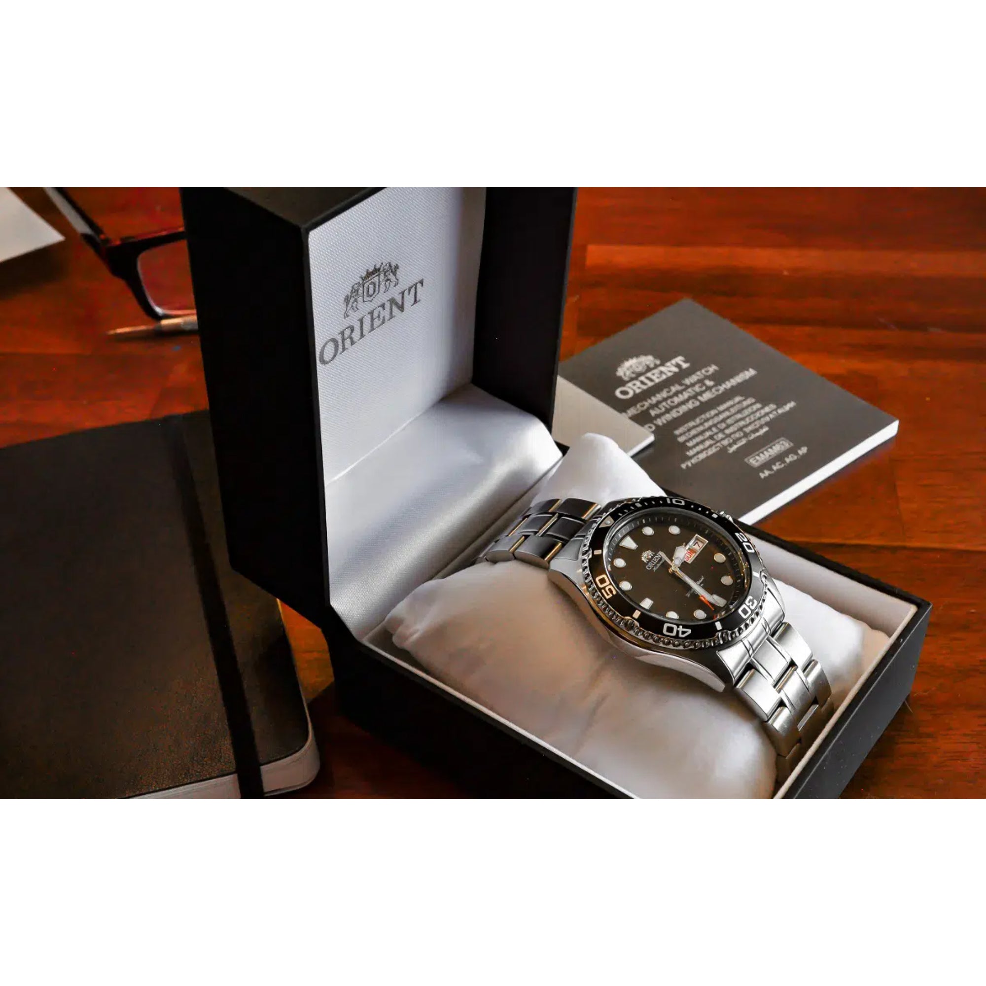 Orient Mako 41.5mm Black Dial Steel Mens Automatic Watch TAA02004B9