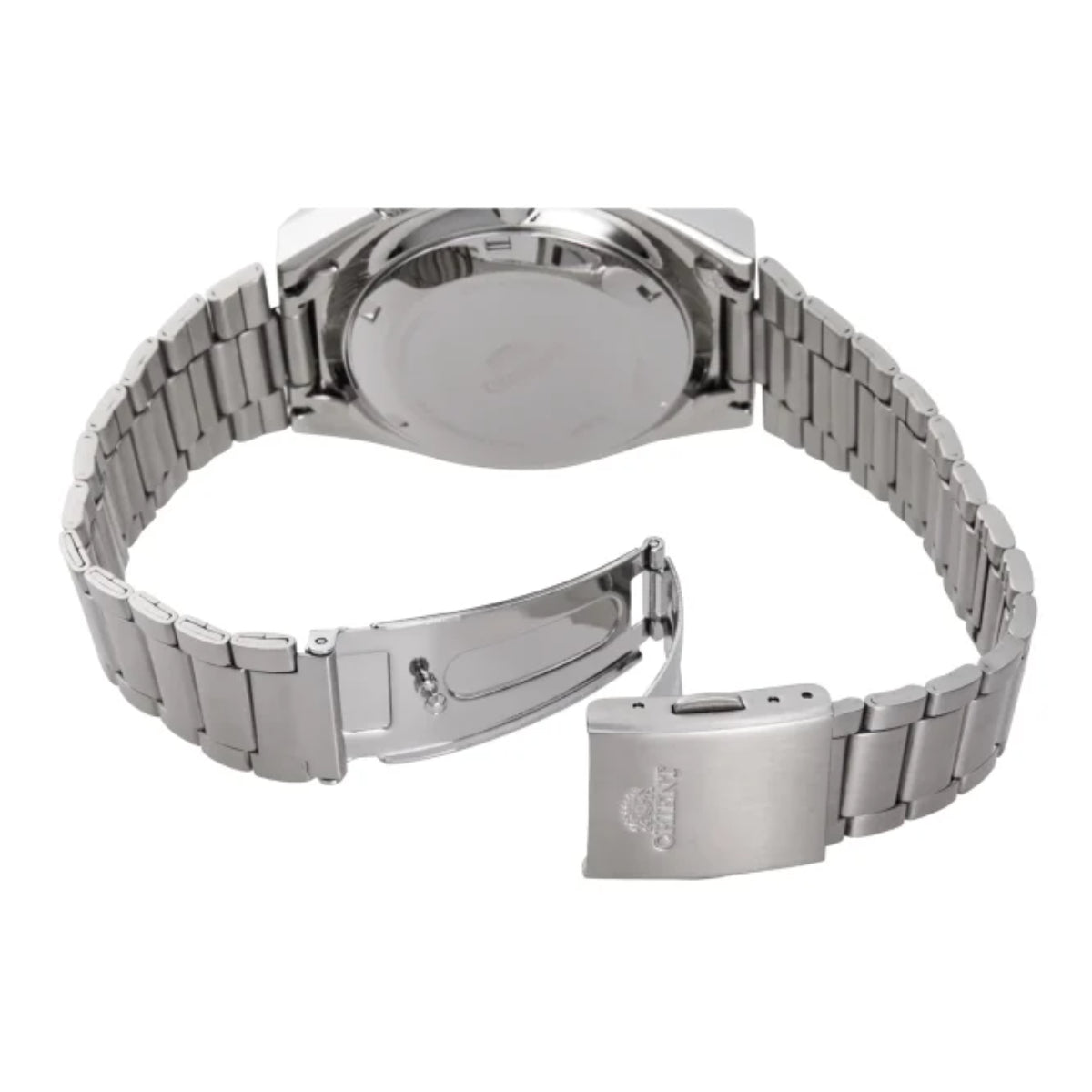 Orient Neo 70s RA-AA0B03L39B stainless steel bracelet and clasp detail