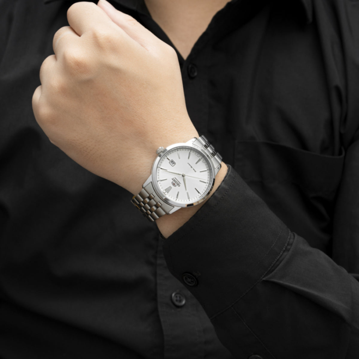 Orient RA-AC0F02S30B automatic watch worn on wrist