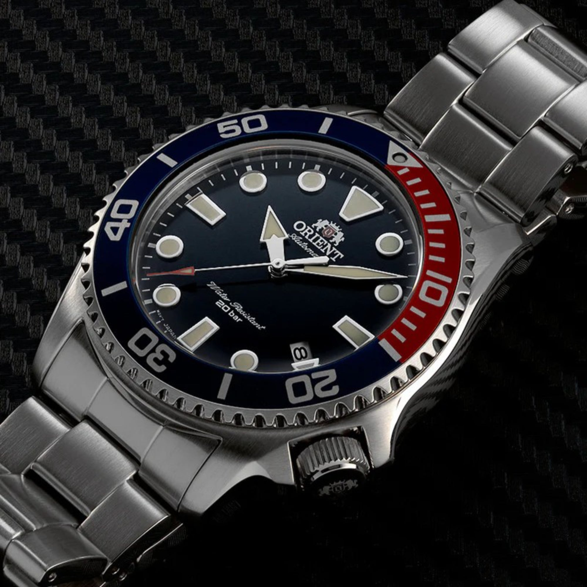 Orient Triton 43mm Blaues Zifferblatt Stahl Herren Automatik Uhr RA-AC0K03L10B