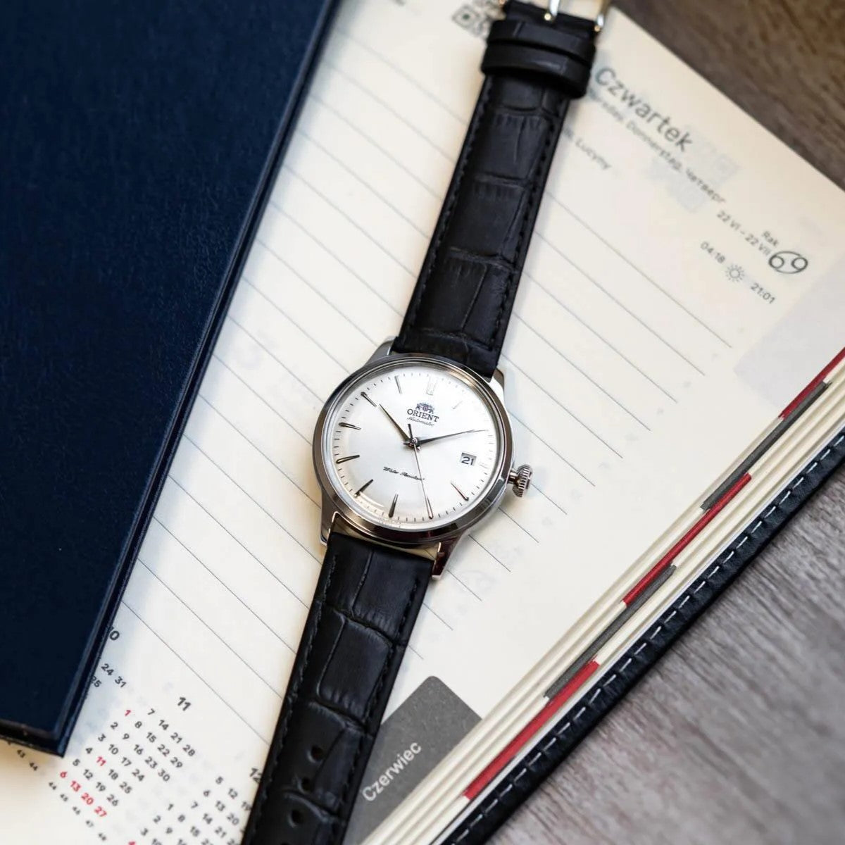 Orient Bambino 38mm White Dial Leather Mens Automatic Watch RA-AC0M03S30B
