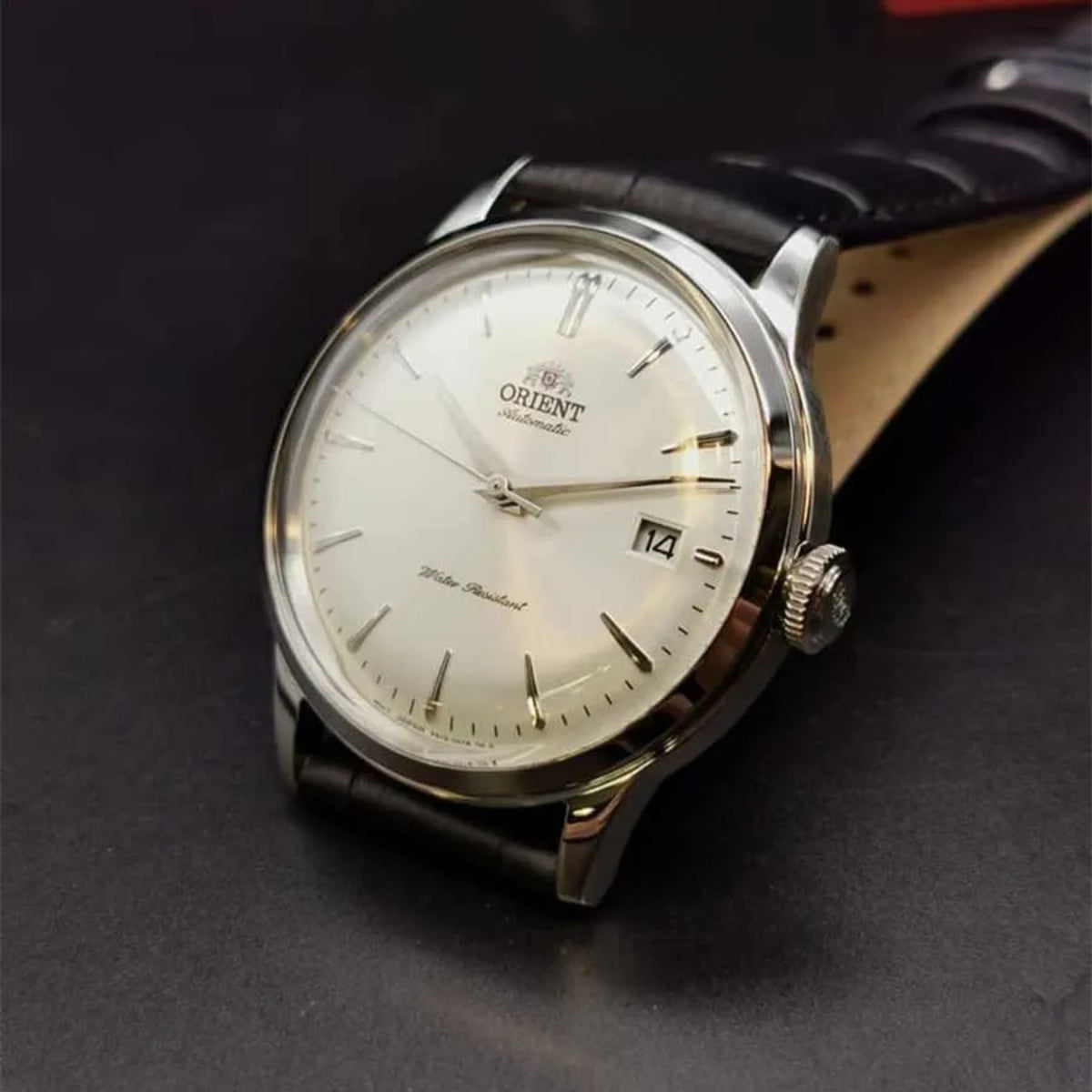 Orient Bambino 38mm White Dial Leather Mens Automatic Watch RA-AC0M03S30B