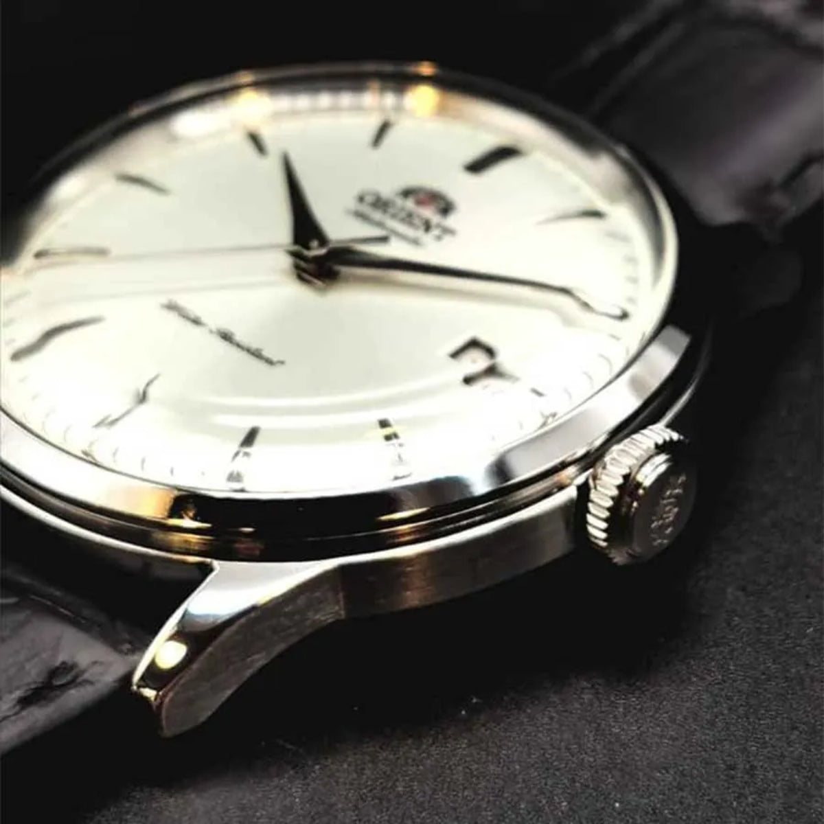 Orient Bambino 38mm White Dial Leather Mens Automatic Watch RA-AC0M03S30B