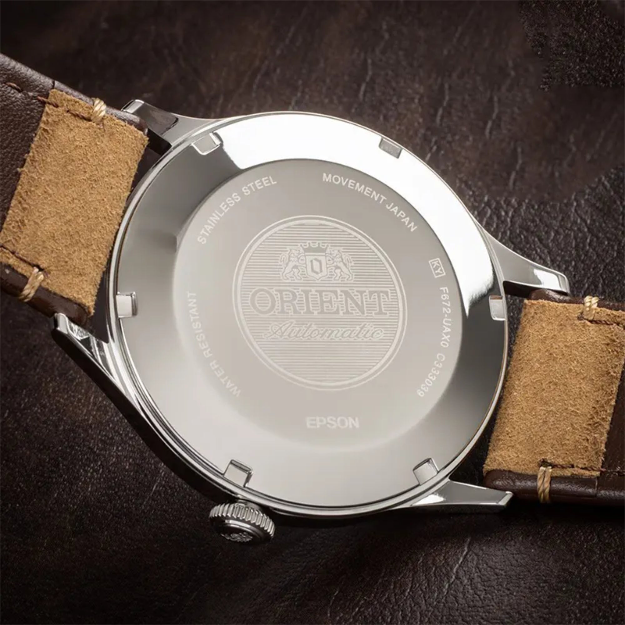 Orient Bambino 42mm Green Dial Leather Mens Automatic Watch RA-AC0P01E30B