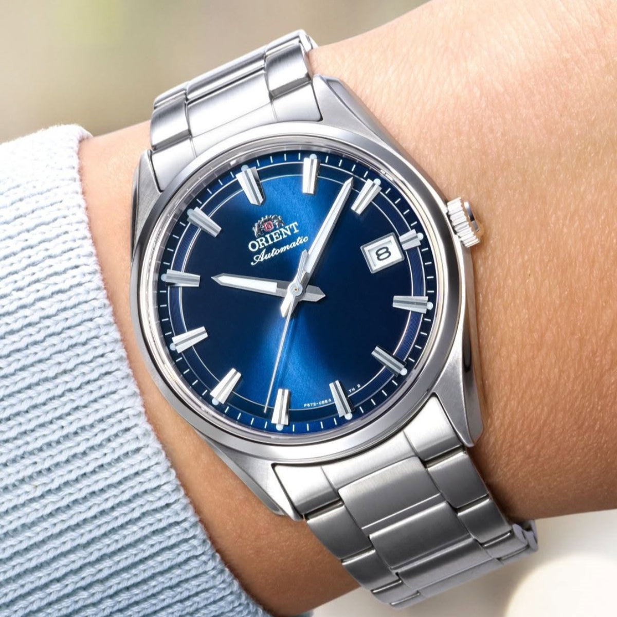 Orient Stretto RA-AC0R02L30B automatic watch worn on wrist
