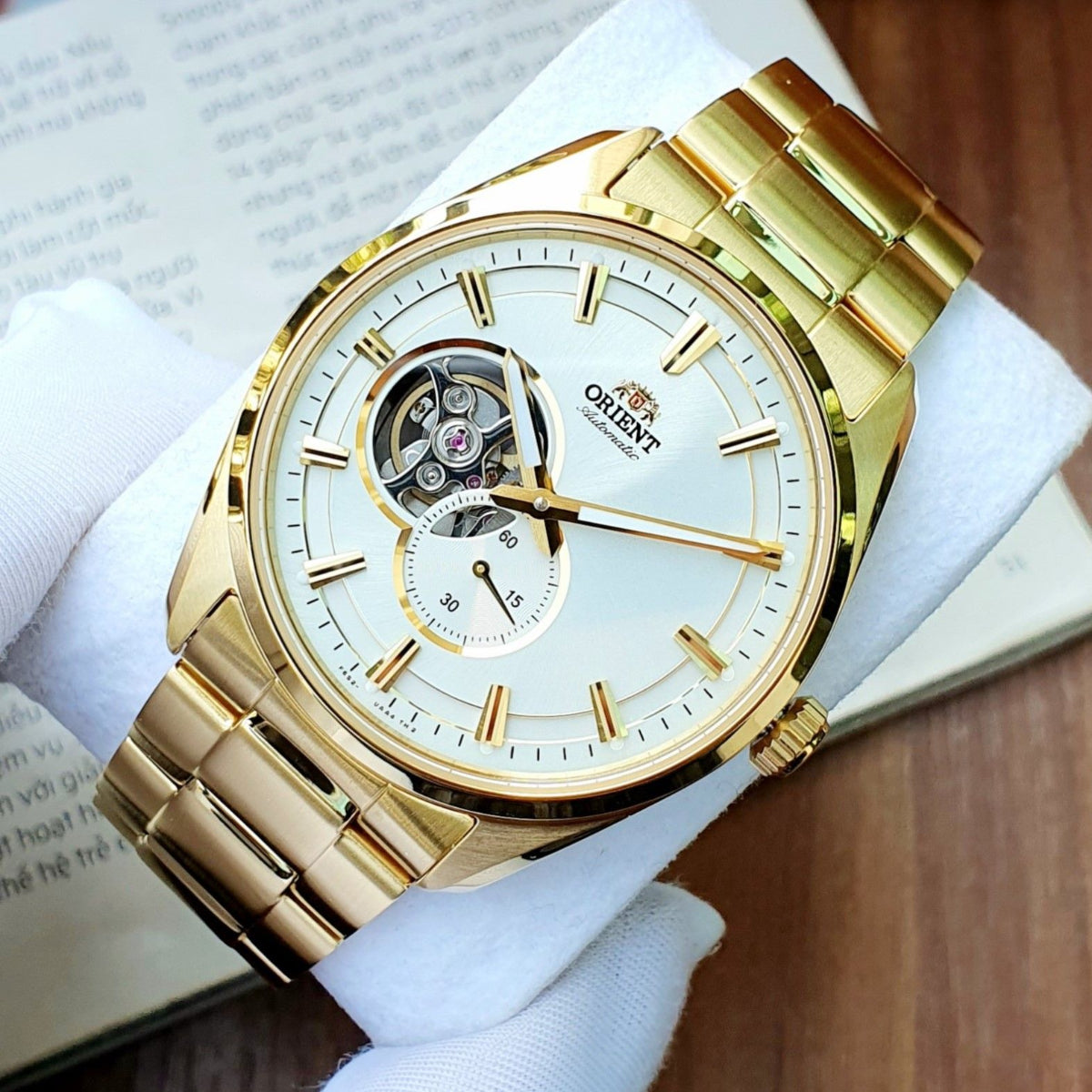 Orient RA-AR0007S30B gold automatic dress watch
